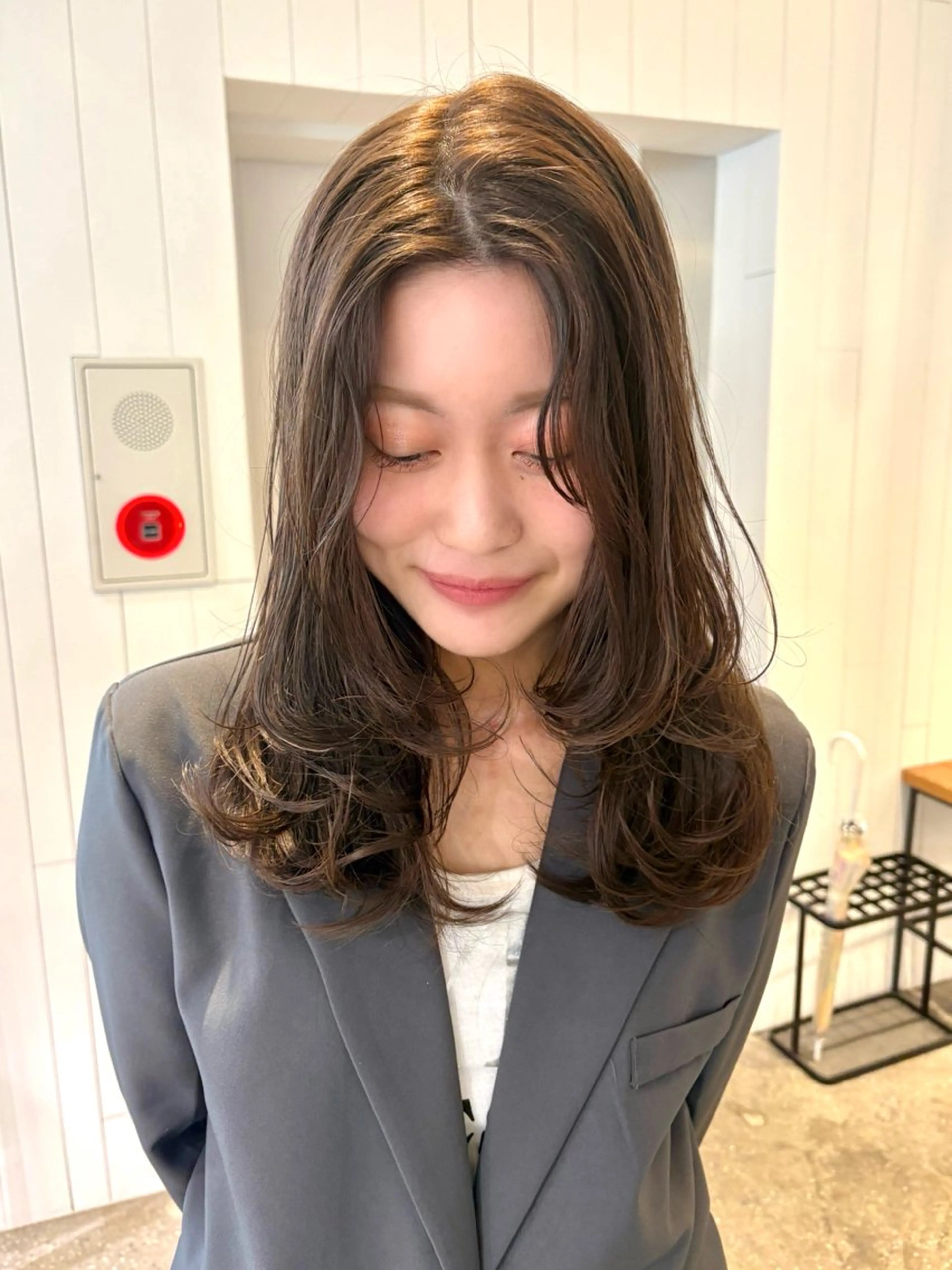 セミロング カラー ヘアアレンジ そ にのヘアスタイル