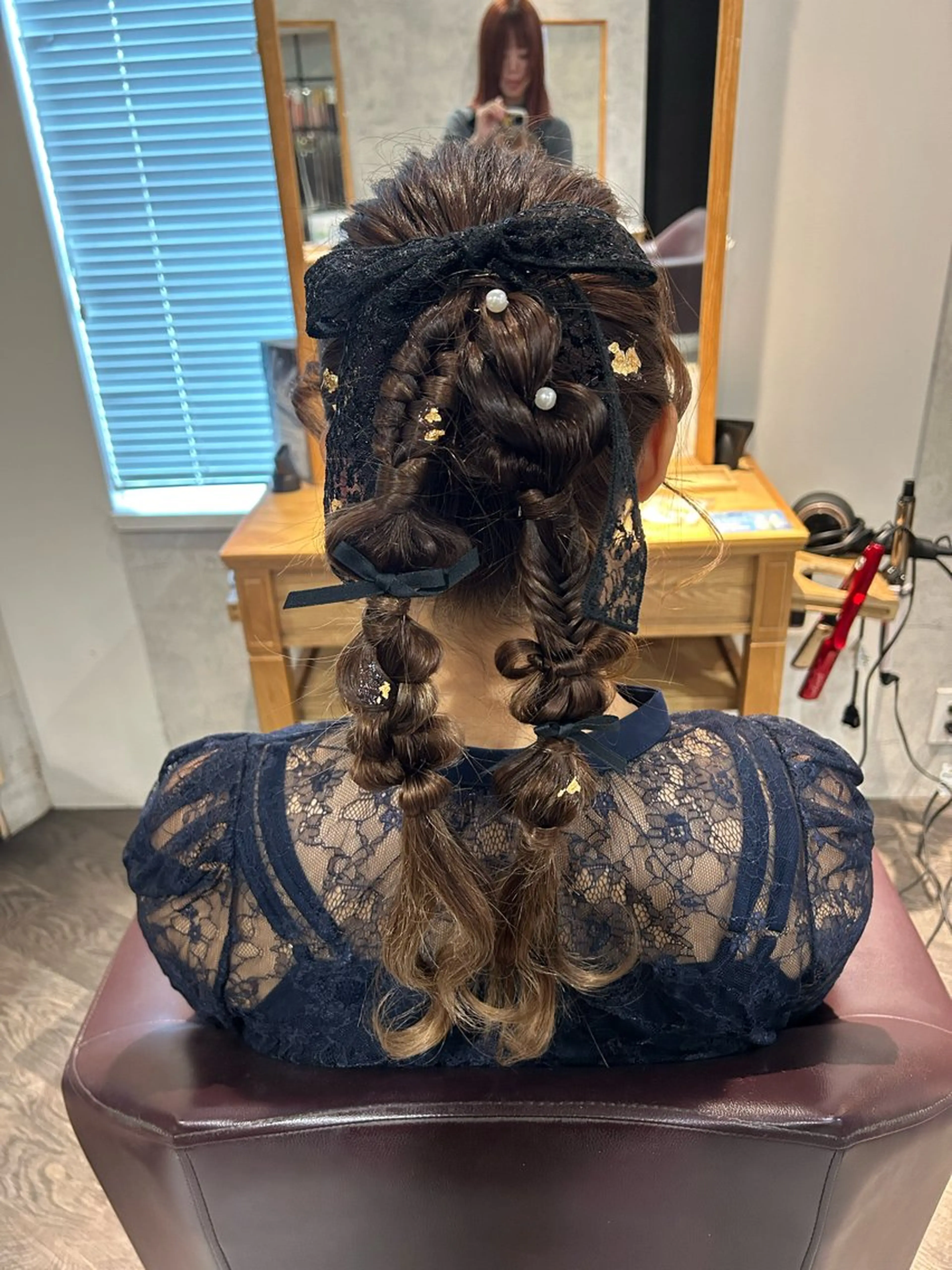 セミロング ヘアアレンジ ポニーテール 小顔カット ヘアセット パーソナルカラー 診断🍀マリンのヘアスタイル