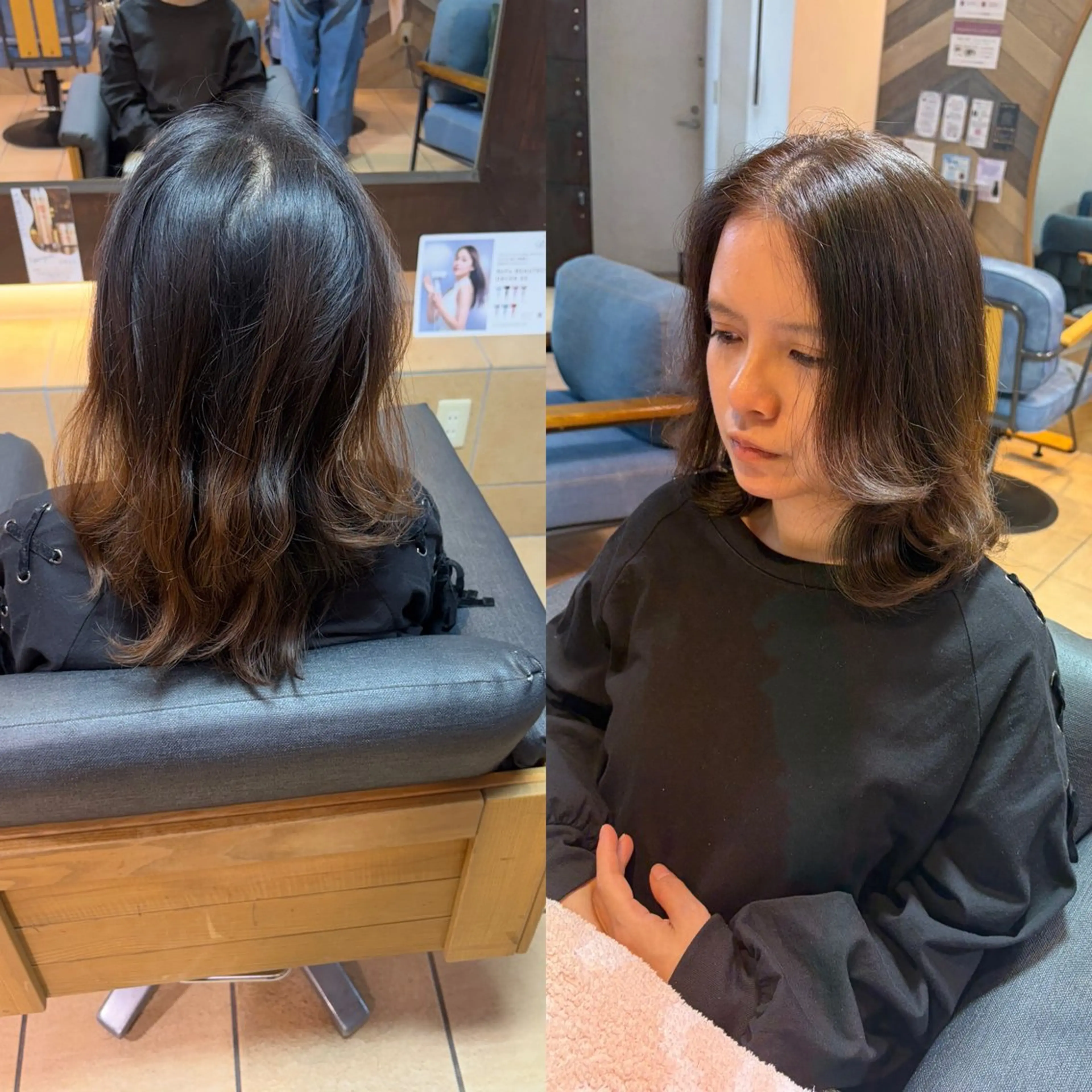ミディアム ミディアムレイヤー レイヤーカット カット 当日予約OKカット モデル濱川響太のヘアスタイル