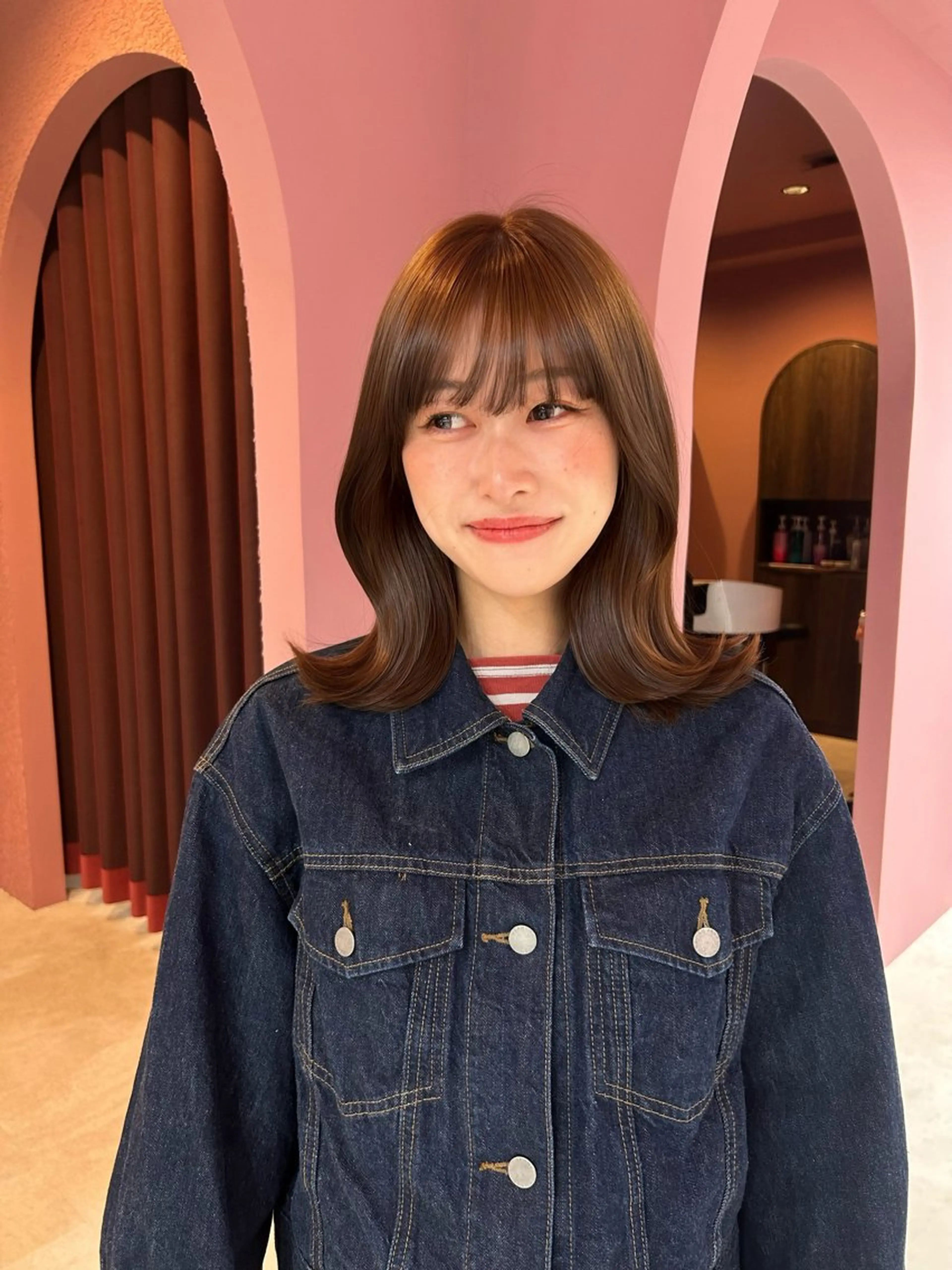 ミディアム カット ヘアカラー 透明感カラー♡ 原宿美容室￤Rinaのヘアスタイル