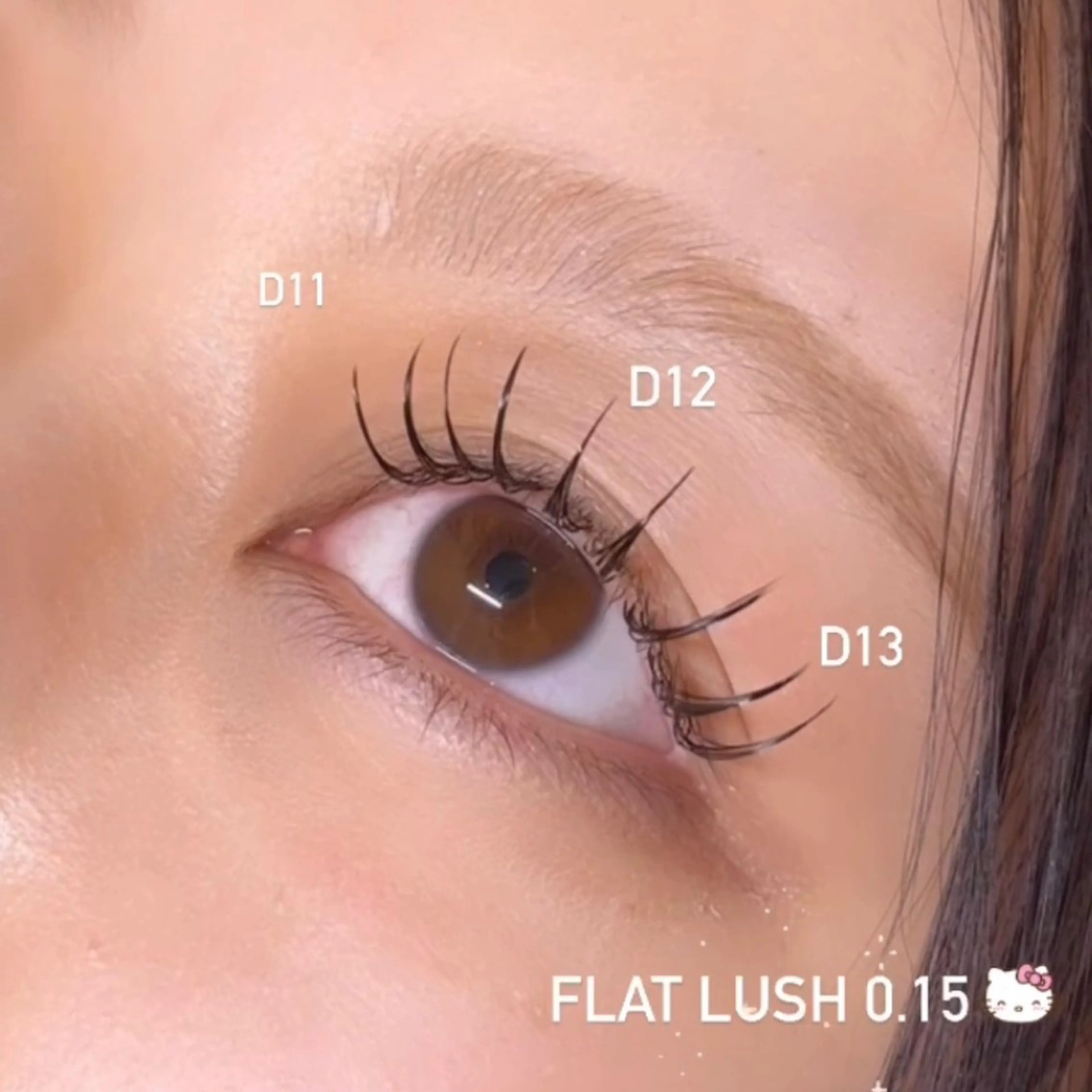 マツエク・マツパ 束感まつ毛 フラットラッシュ 目尻長め 🎀萌花 🎀のマツエク・マツパデザイン