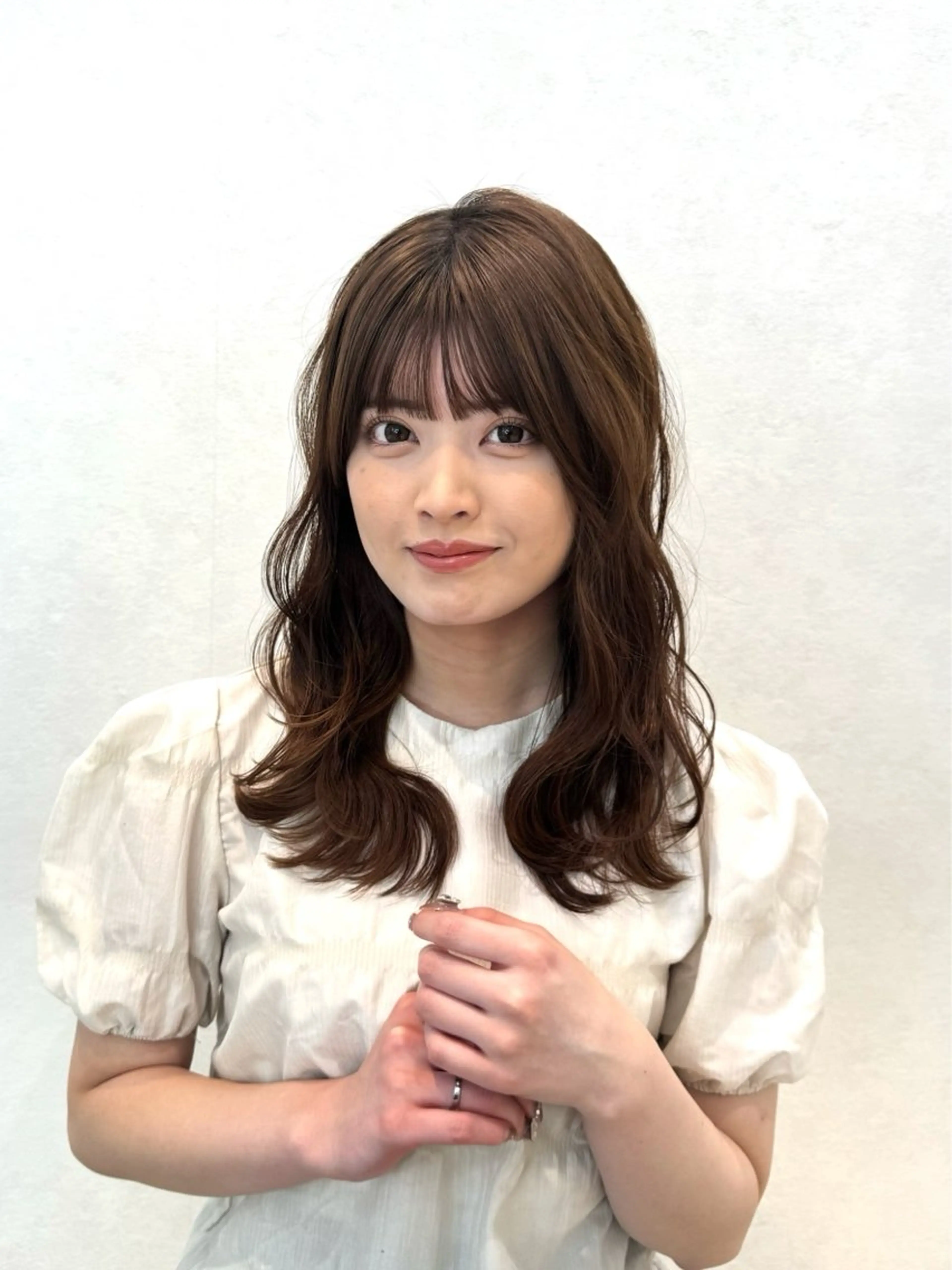 セミロング カラー パーマ ヘアアレンジ カット ヘアカラー トリートメント 韓国・韓国ヘア 髪質改善のヘアスタイル