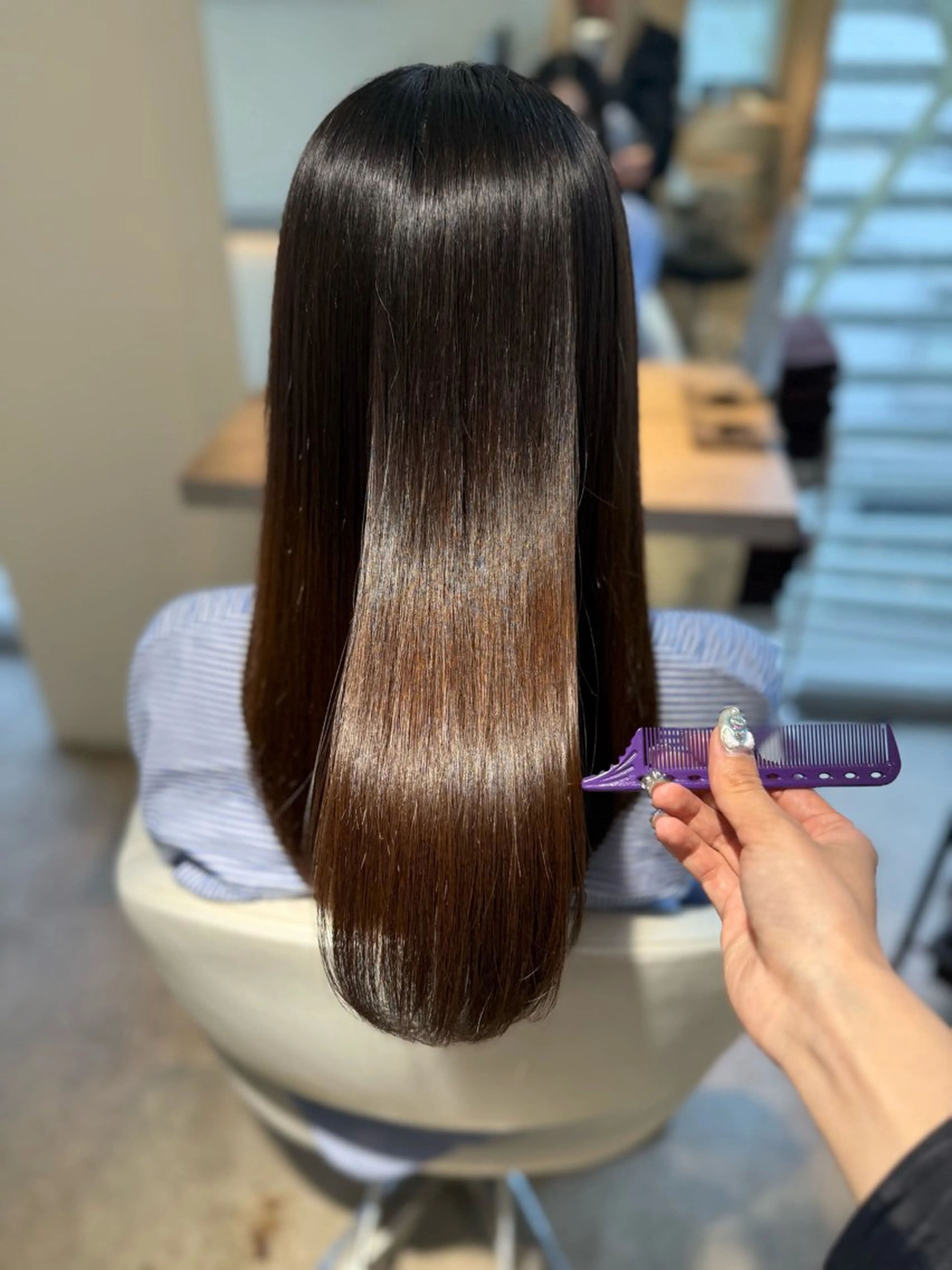 ロング パーマ 縮毛矯正 トリートメント 縮毛矯正 トリートメント 🦋🫧艶髪カラー 🫧🦋あいりのヘアスタイル