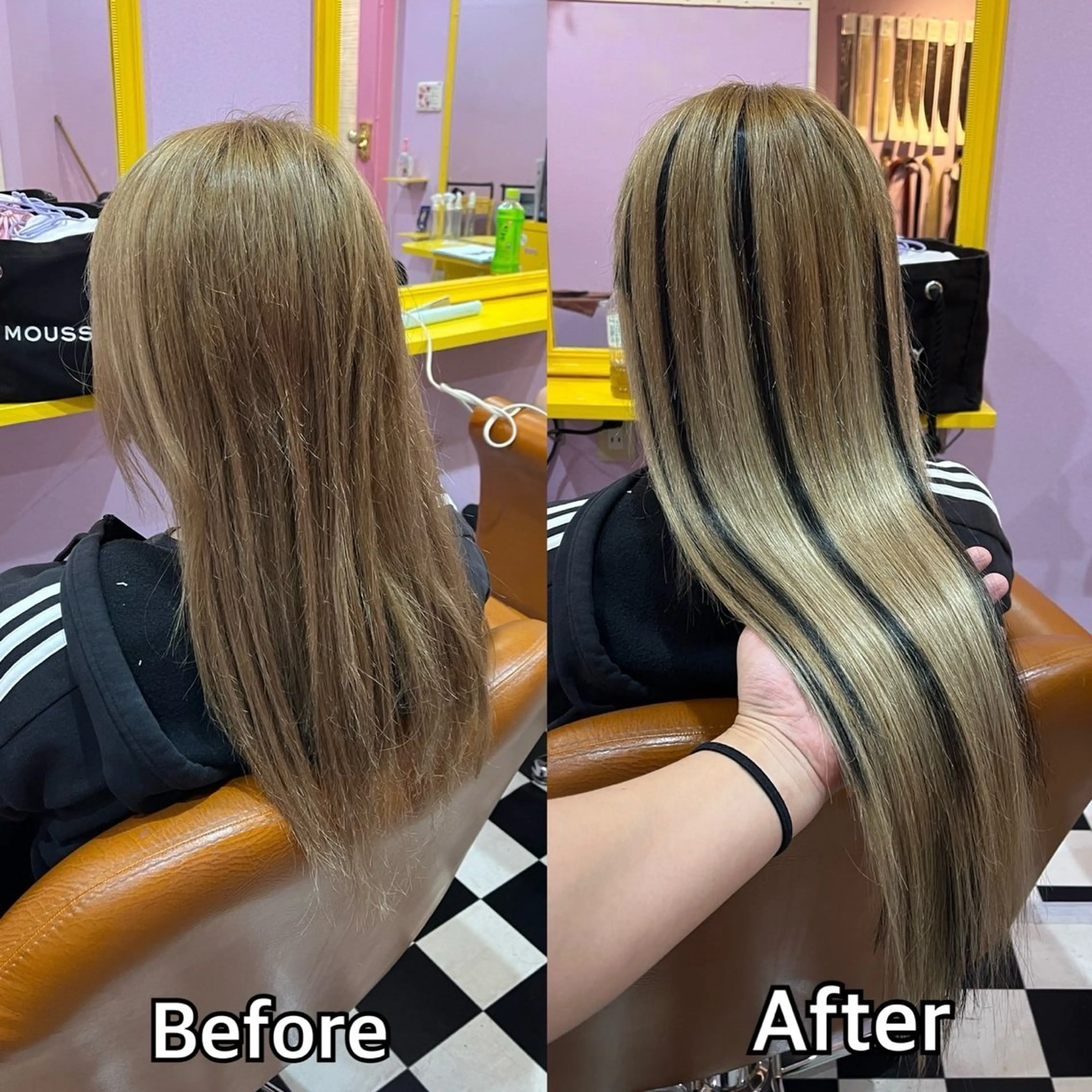 ロング シール＋ちび編み込み エクステ梅田🐨のヘアスタイル