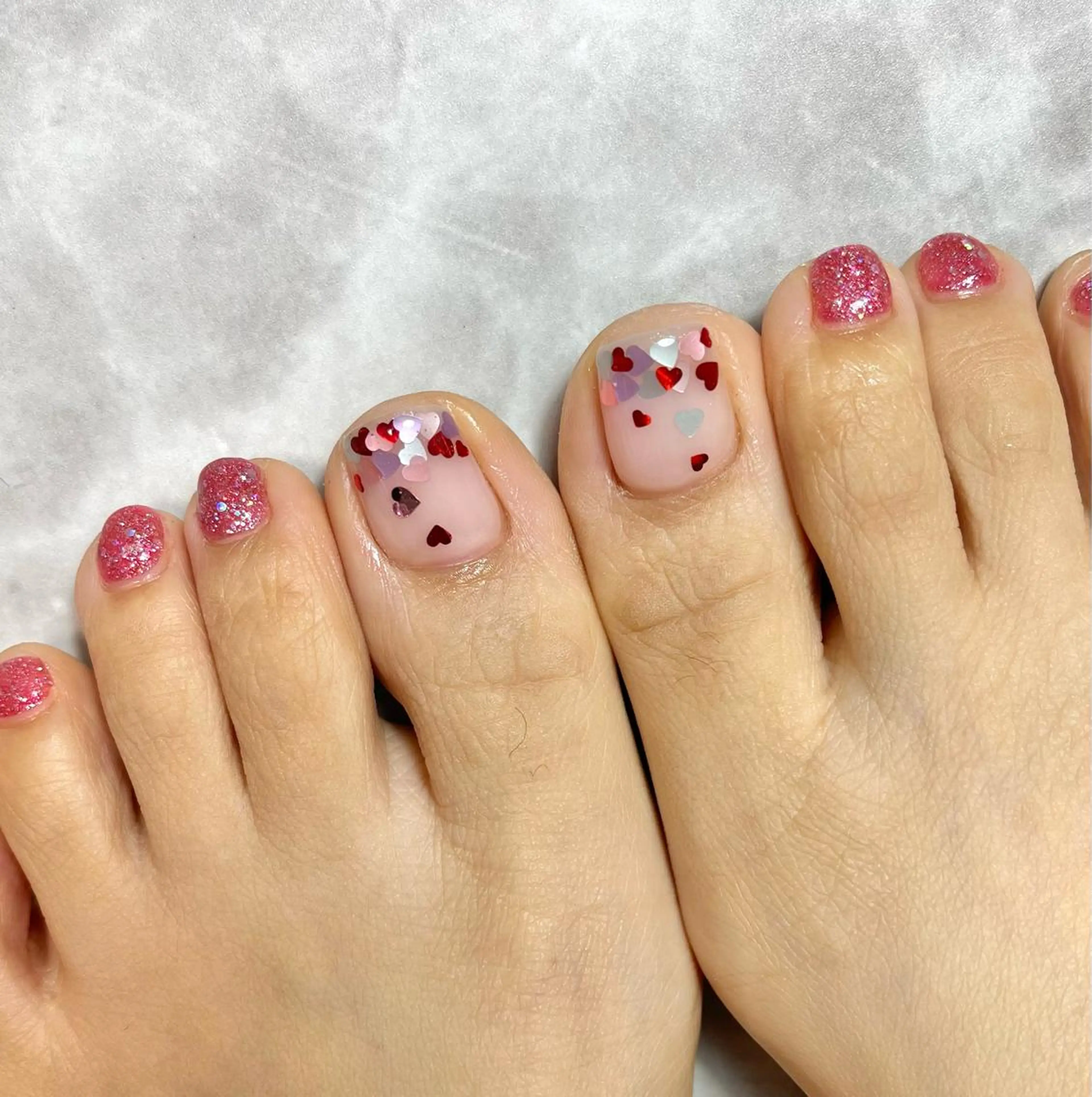 ネイル フットネイル ガーリー ハート フットネイル nails' it...のネイルデザイン