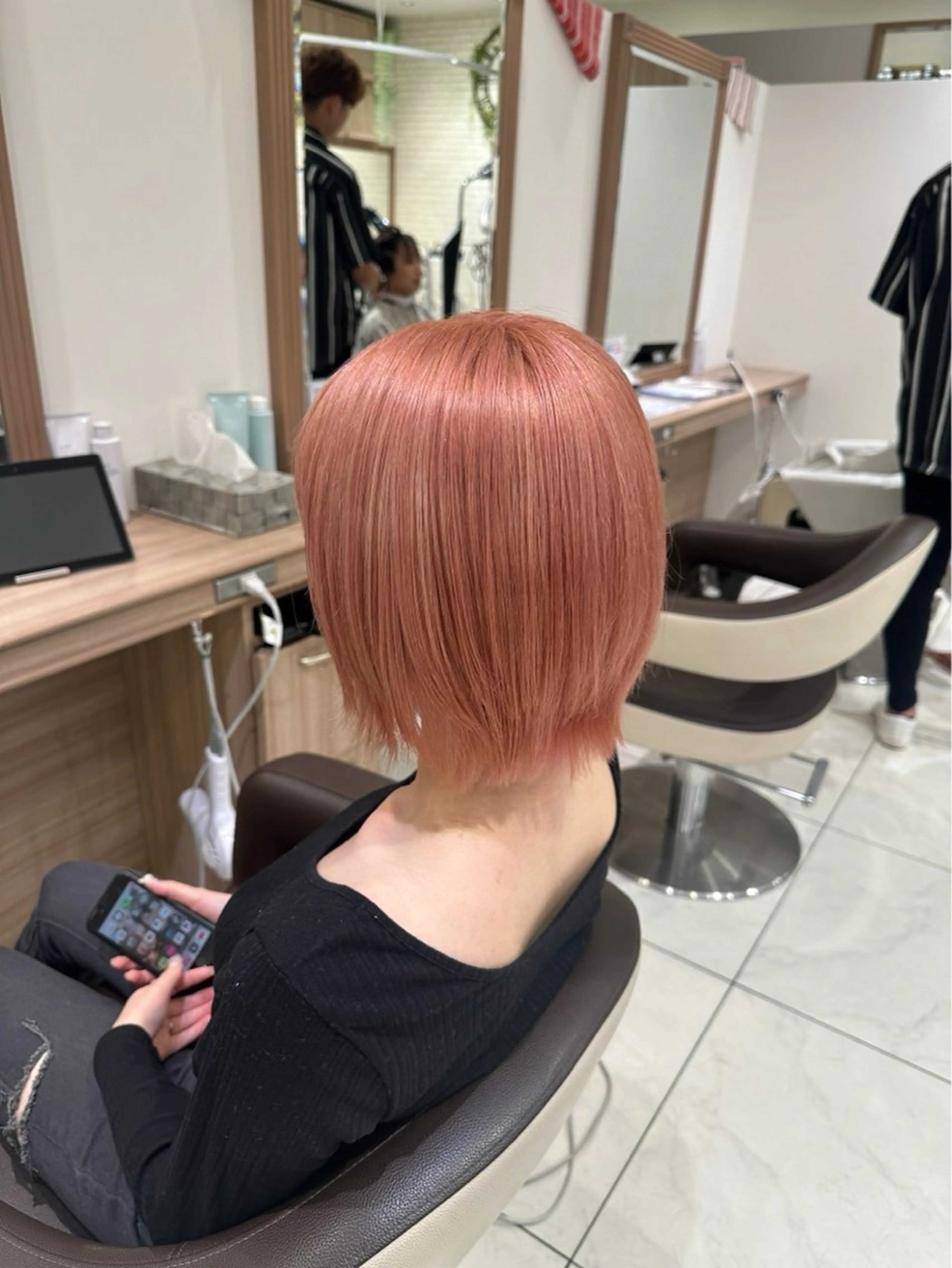 ショート カラー ピンクカラー ヘアカラー 玉村 愛李 【ash 津田沼店】のヘアスタイル