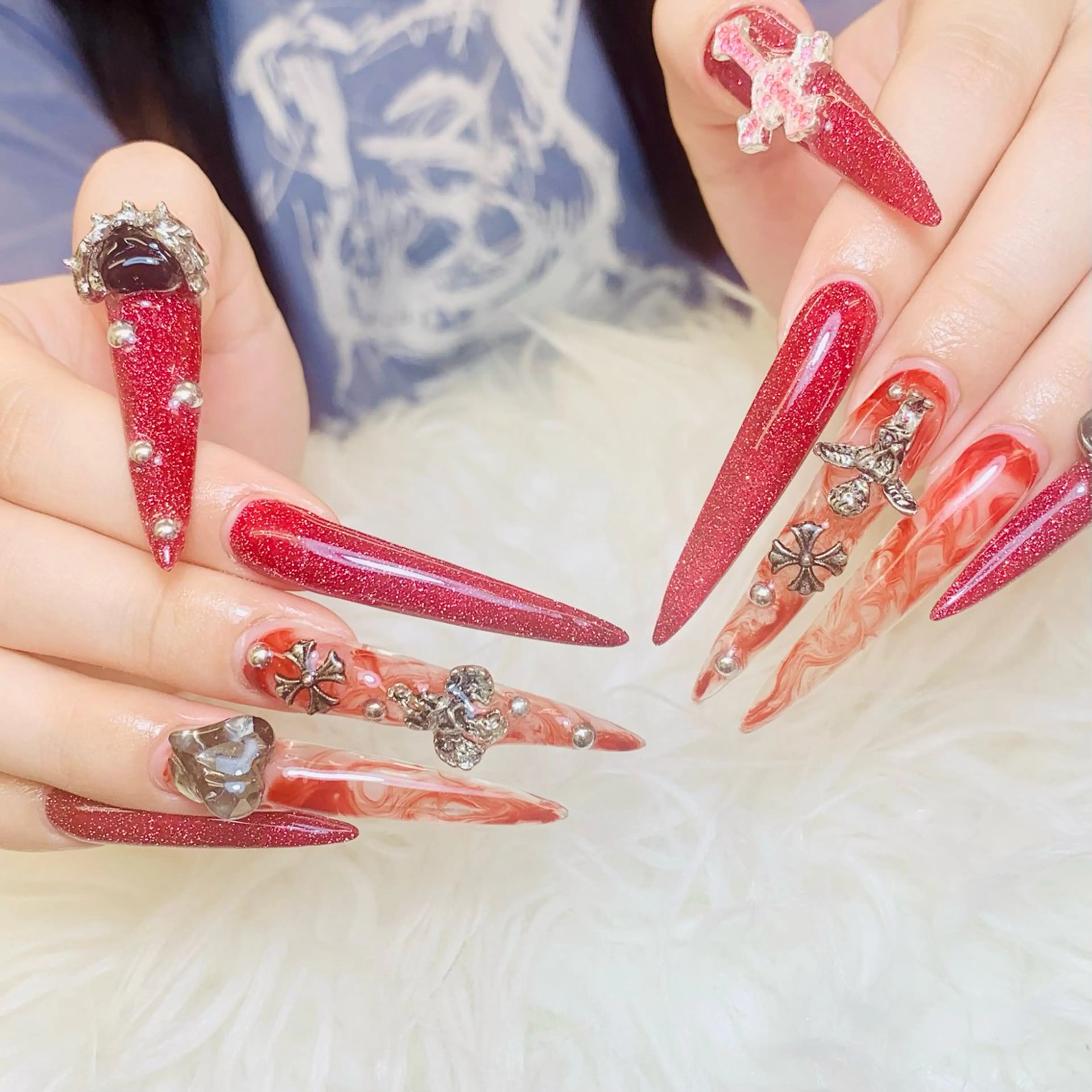 ネイル チークネイル 長さ出し フラッシュネイル フレンチネイル グラデーション ハンドネイル AN NAIL SALONのネイルデザイン