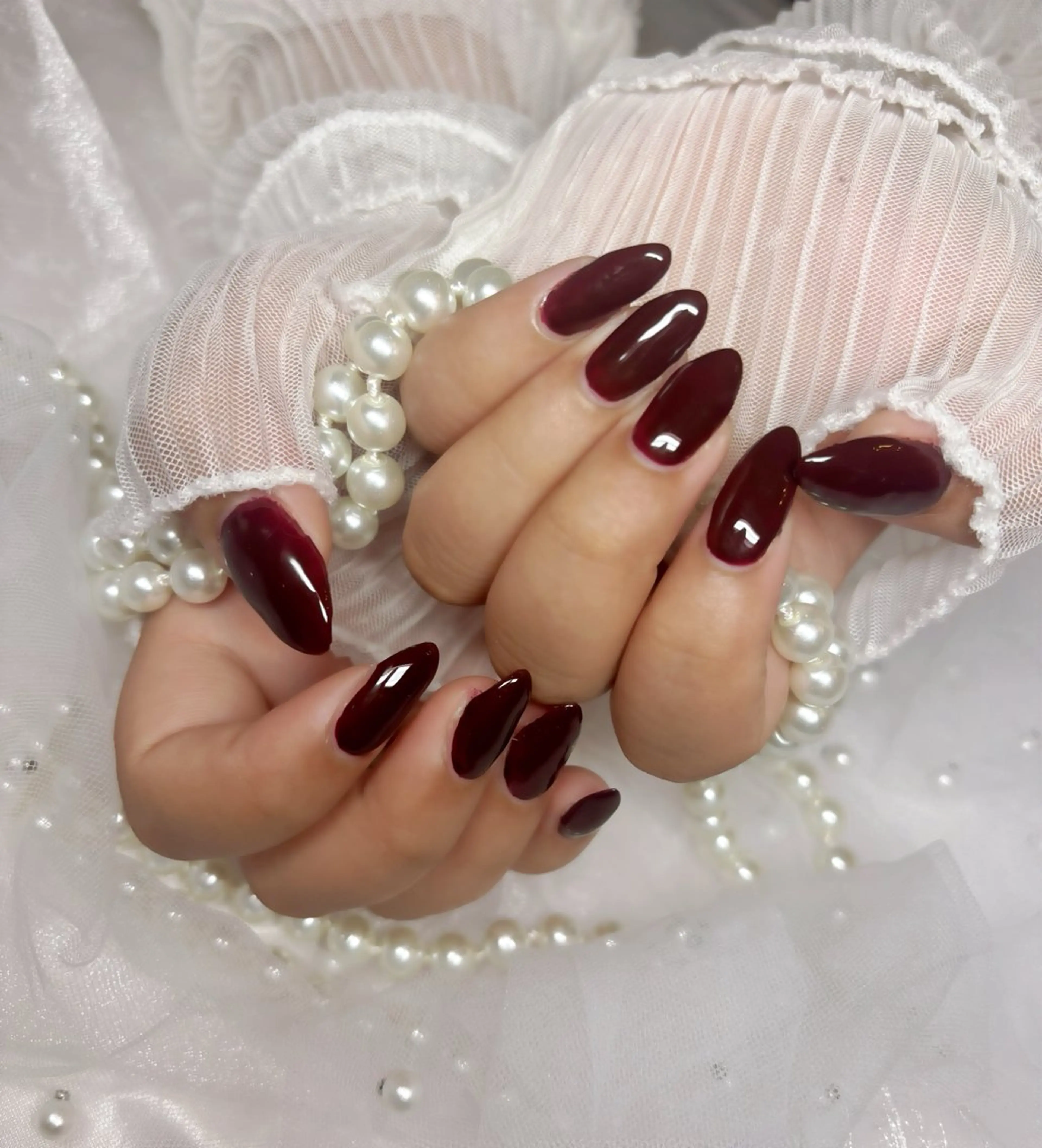 ネイル ボルドー ハンドネイル Nail Salon macherieのネイルデザイン
