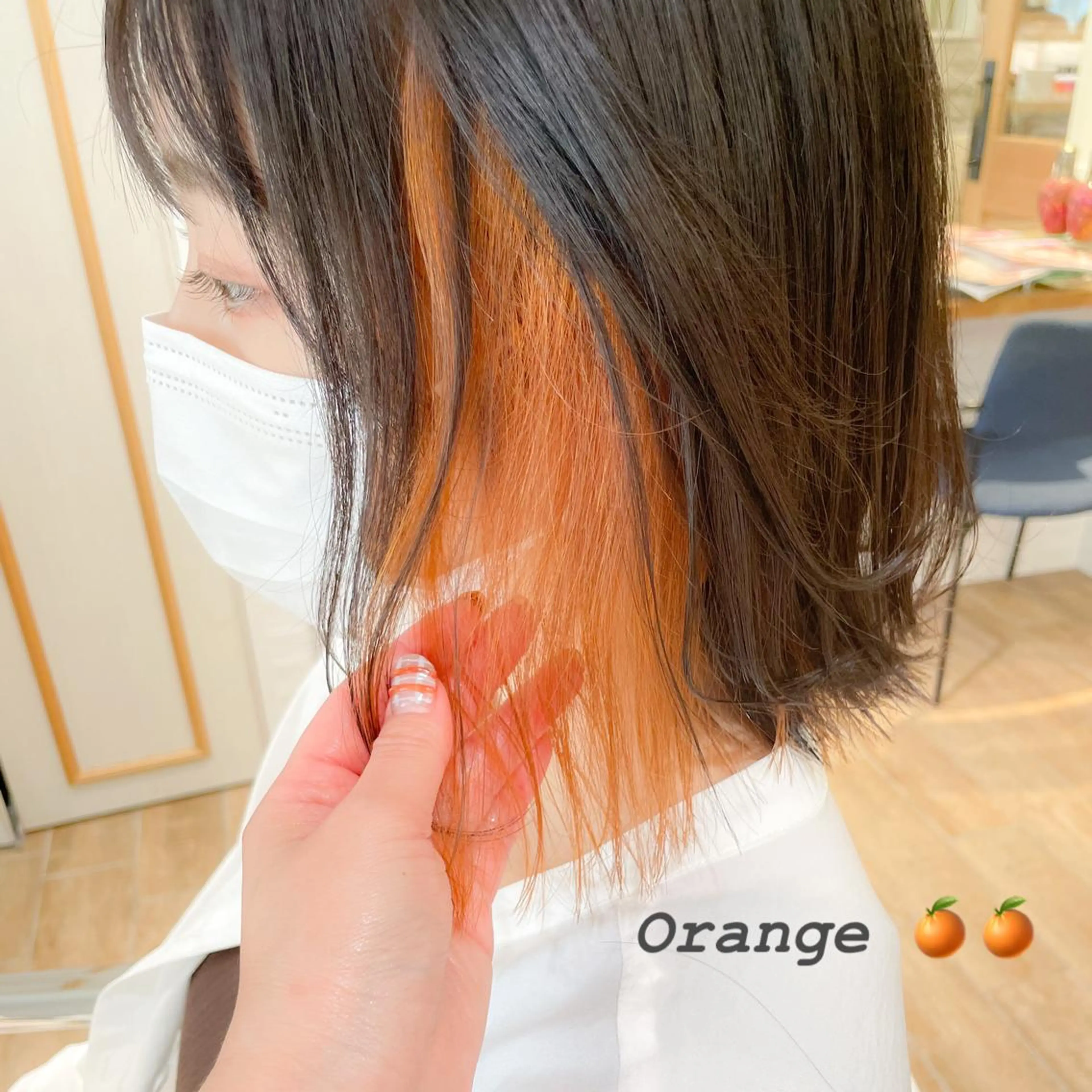 ミディアム カラー インナーカラー ボブ 外ハネヘア ヘアカラー ✨カラー支持No.1 🧸ワキ カナコ🧸のヘアスタイル