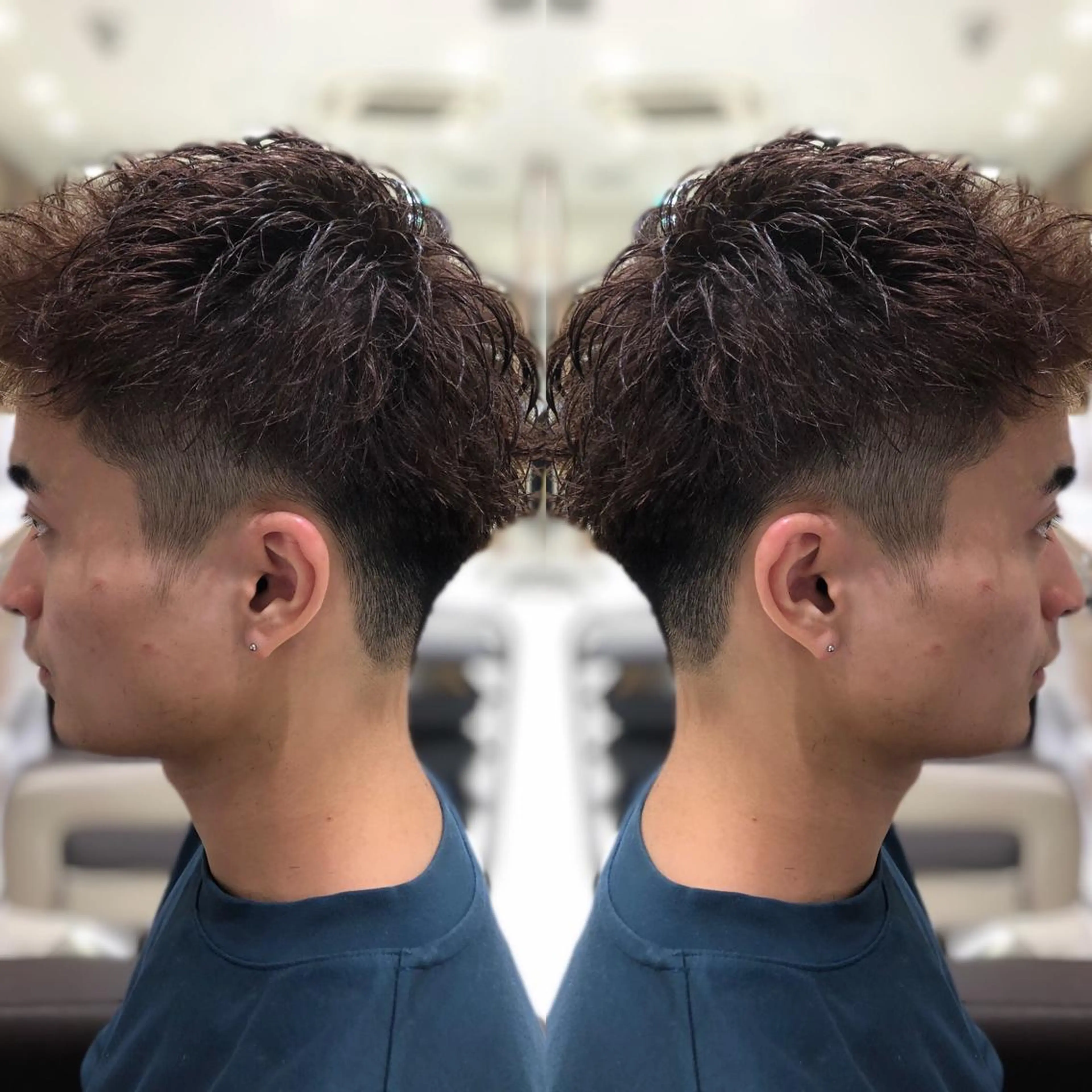 カラー パーマ メンズ 韓国レイヤー×透明感 カラー/山崎一輝のヘアスタイル