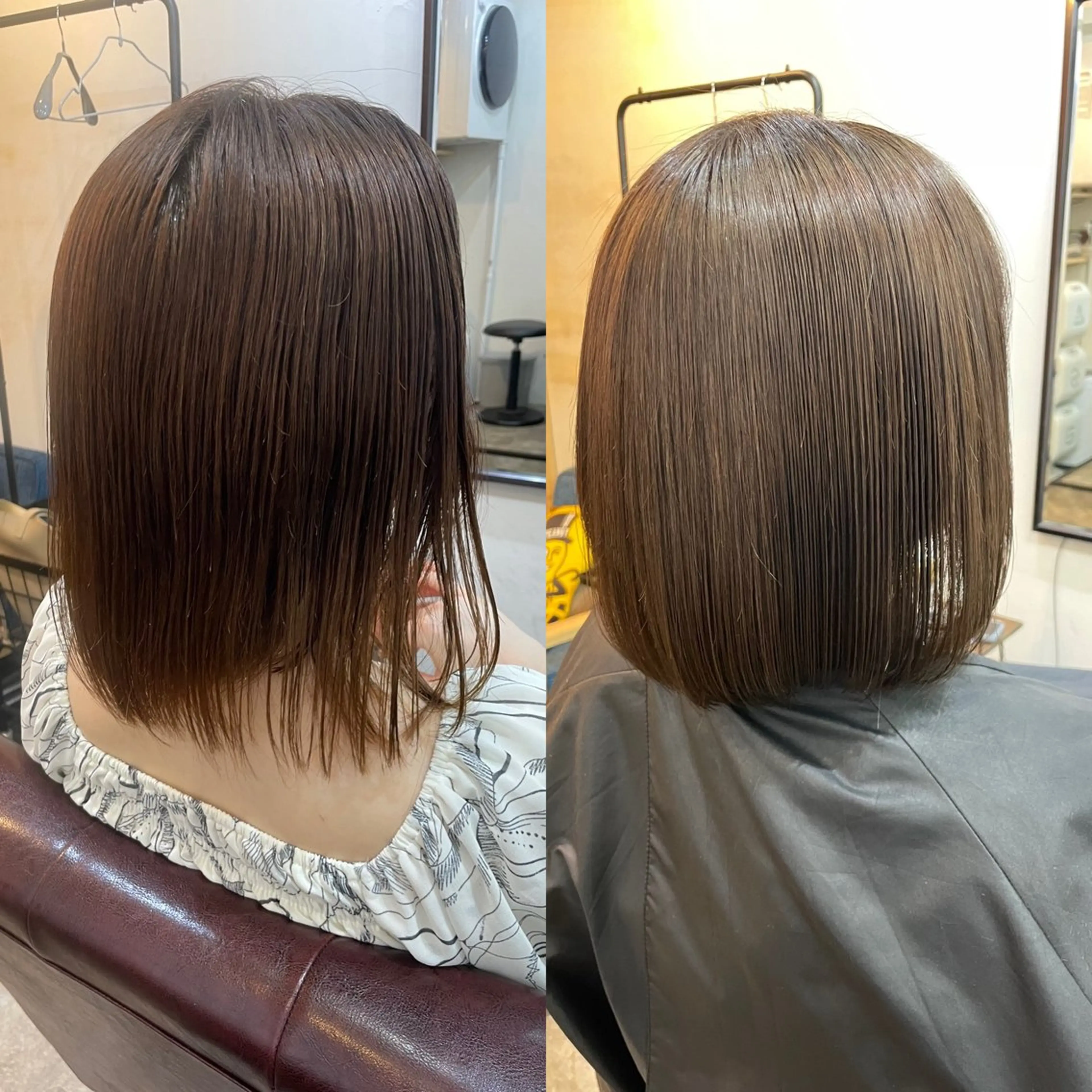 ショート カラー 伸ばしかけ トリートメント ヘアカラー トリートメント SUN GLOW サングロウ所属・水素トリートメント/ 髪質改善/ナカノメのヘアスタイル