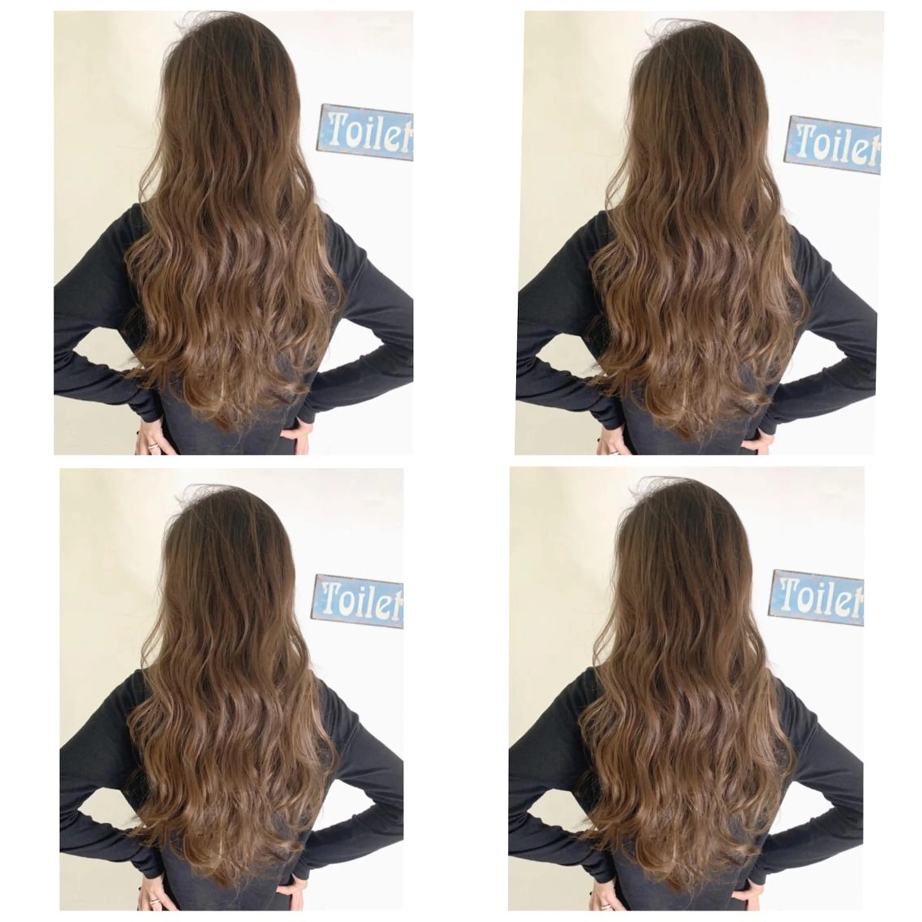 ロング カラー アッシュ バレイヤージュ ブリーチ デザインカラー グレージュ カット ヘアカラー 京都大人女性ショート 徒歩1分/秋山のヘアスタイル