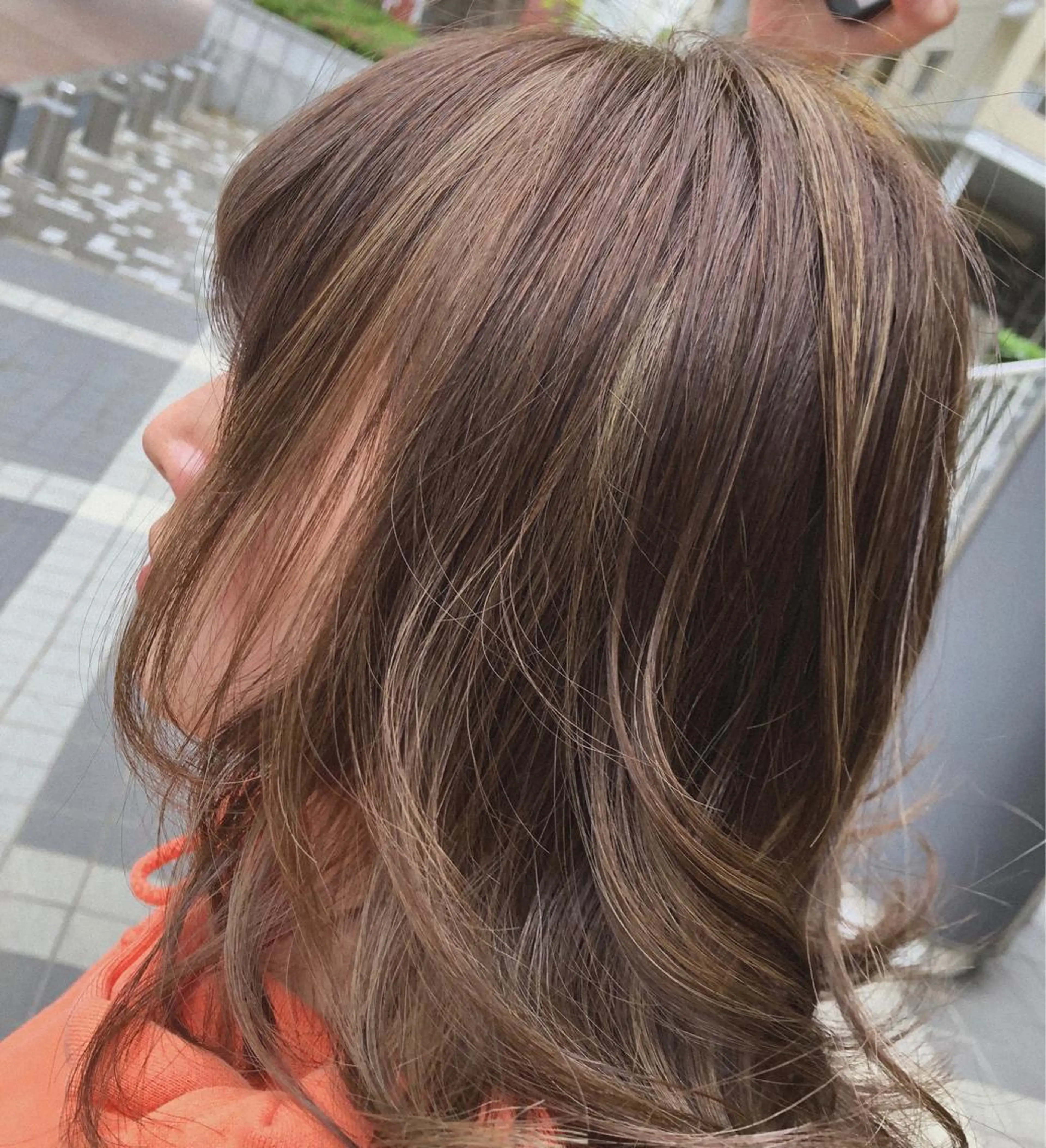 セミロング カラー 透明感カラー 髪質改善⭐️ 桜場のヘアスタイル