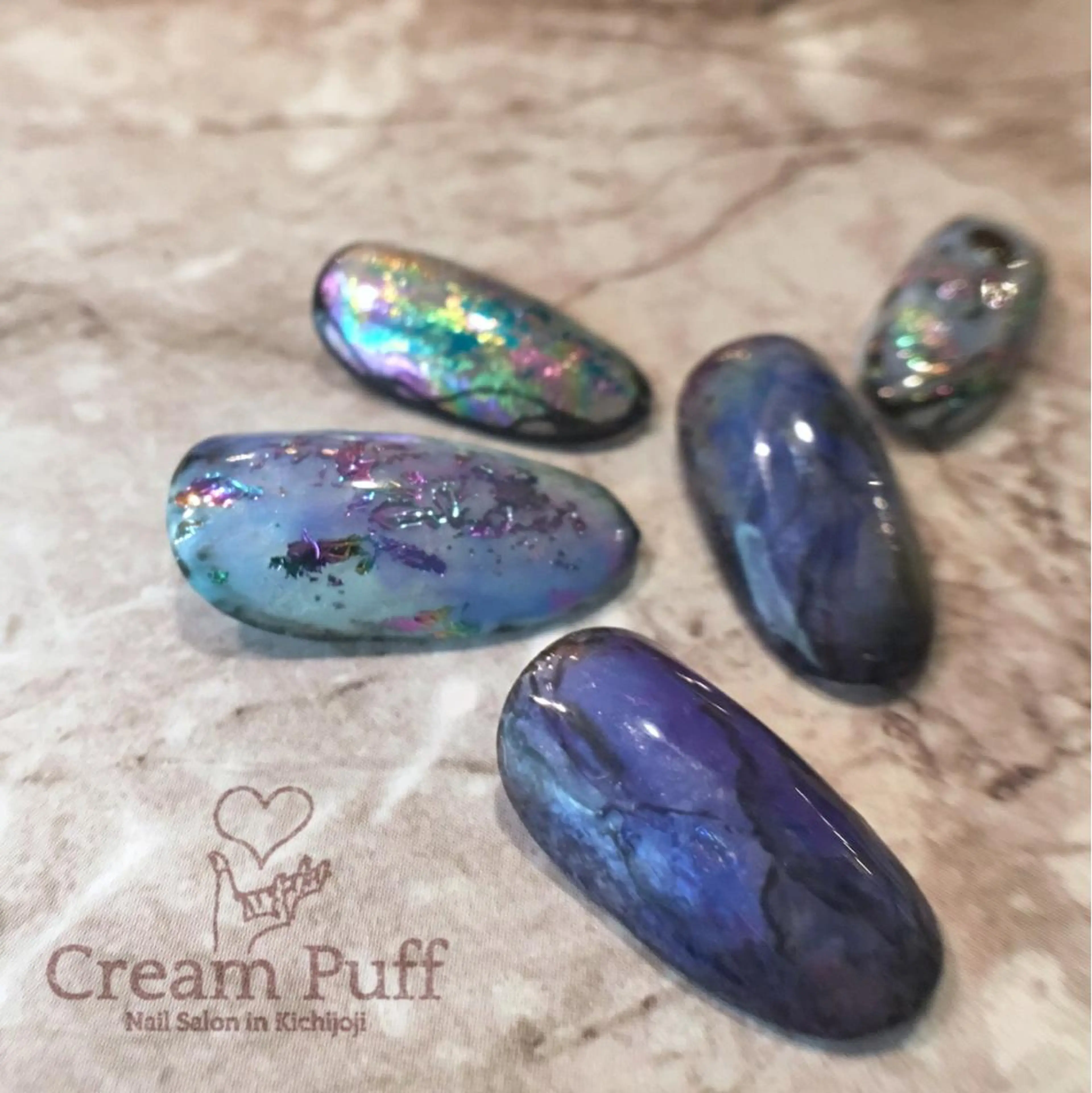 ネイル アートネイル ブルー HAMANO MIKAのネイルデザイン