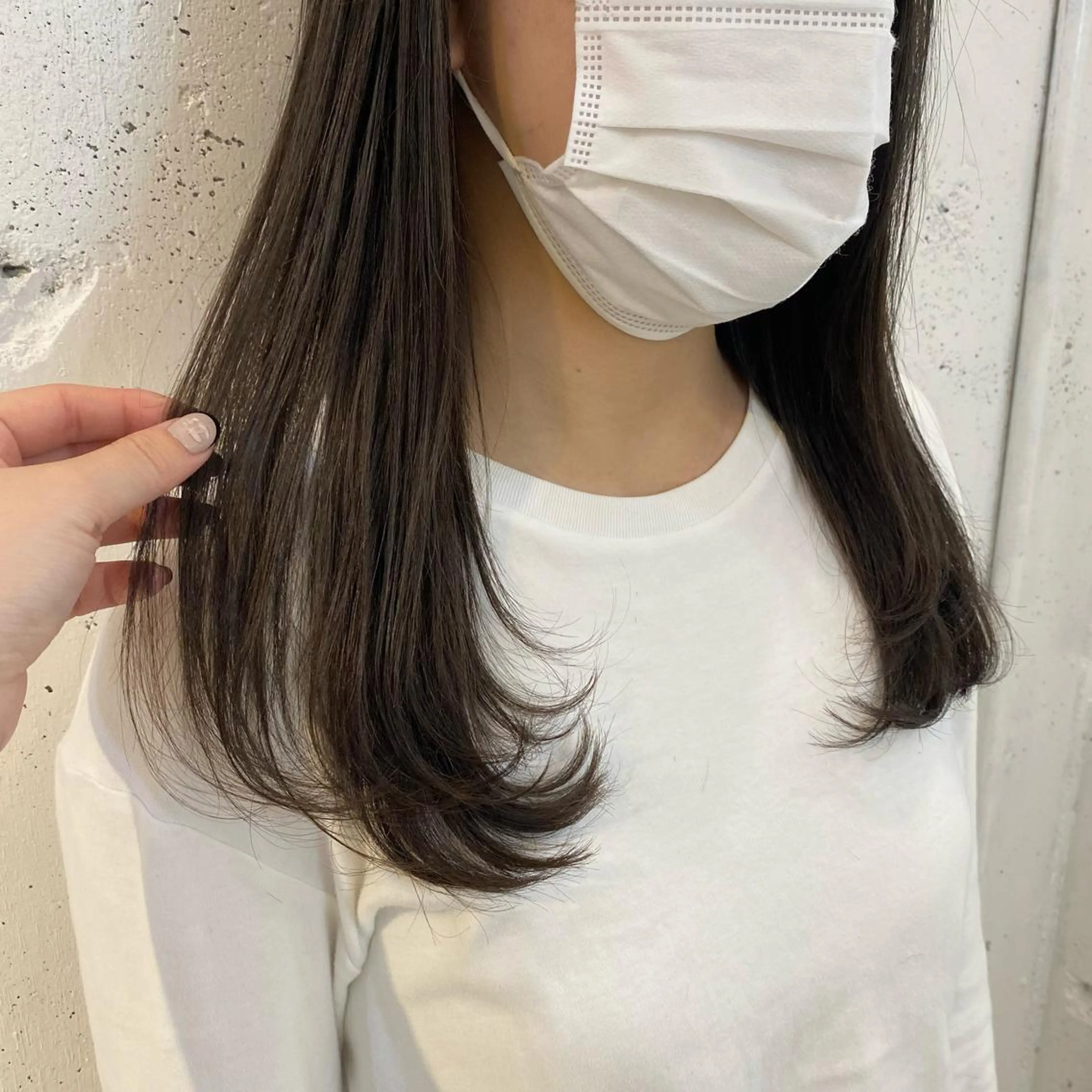 ロング カラー ブリーチなしカラー ダブルカラーエクステのヘアスタイル