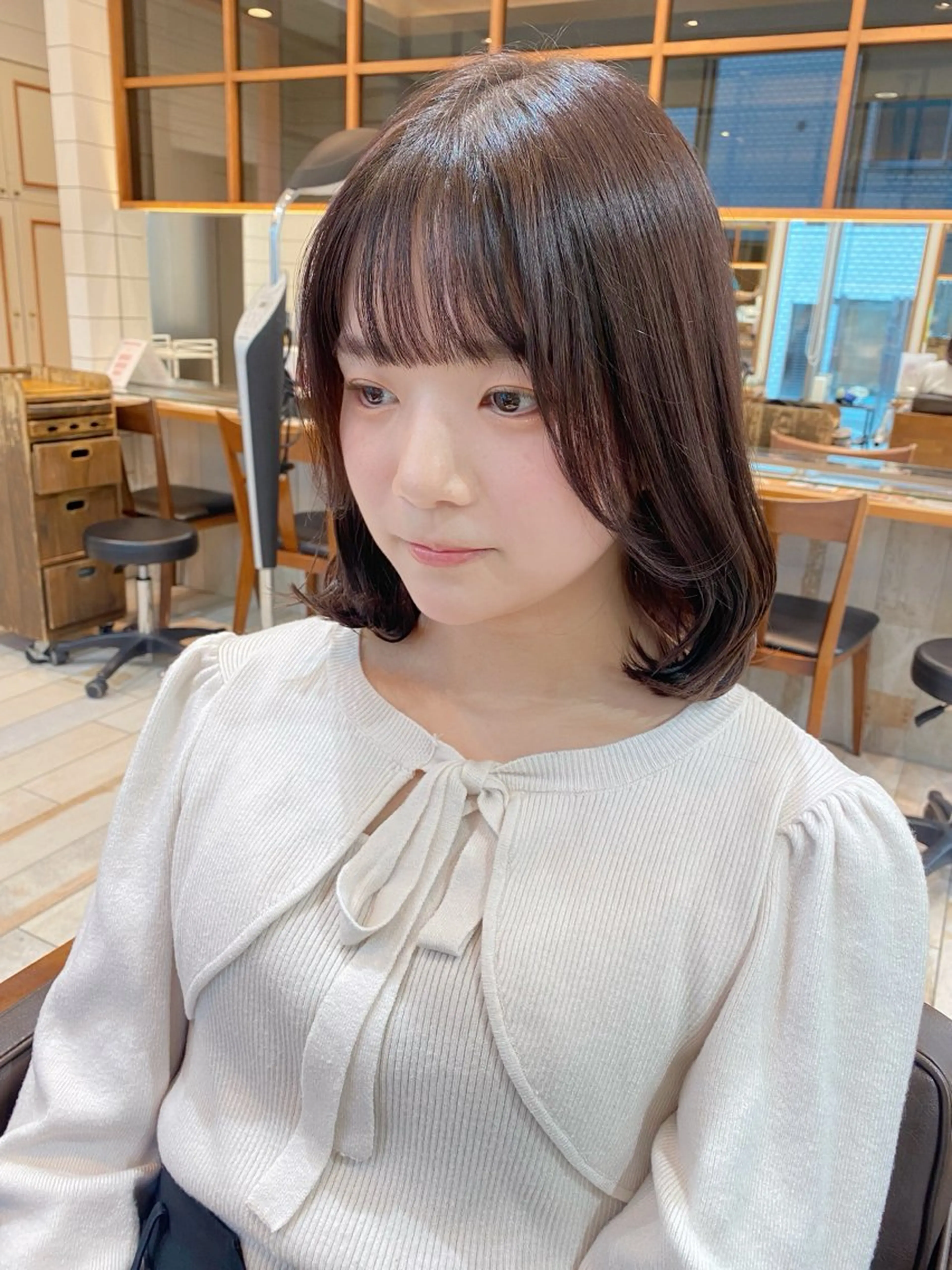 ミディアム カラー カット ヘアカラー トリートメント 美髪ヘア💛 TOMOMIのヘアスタイル