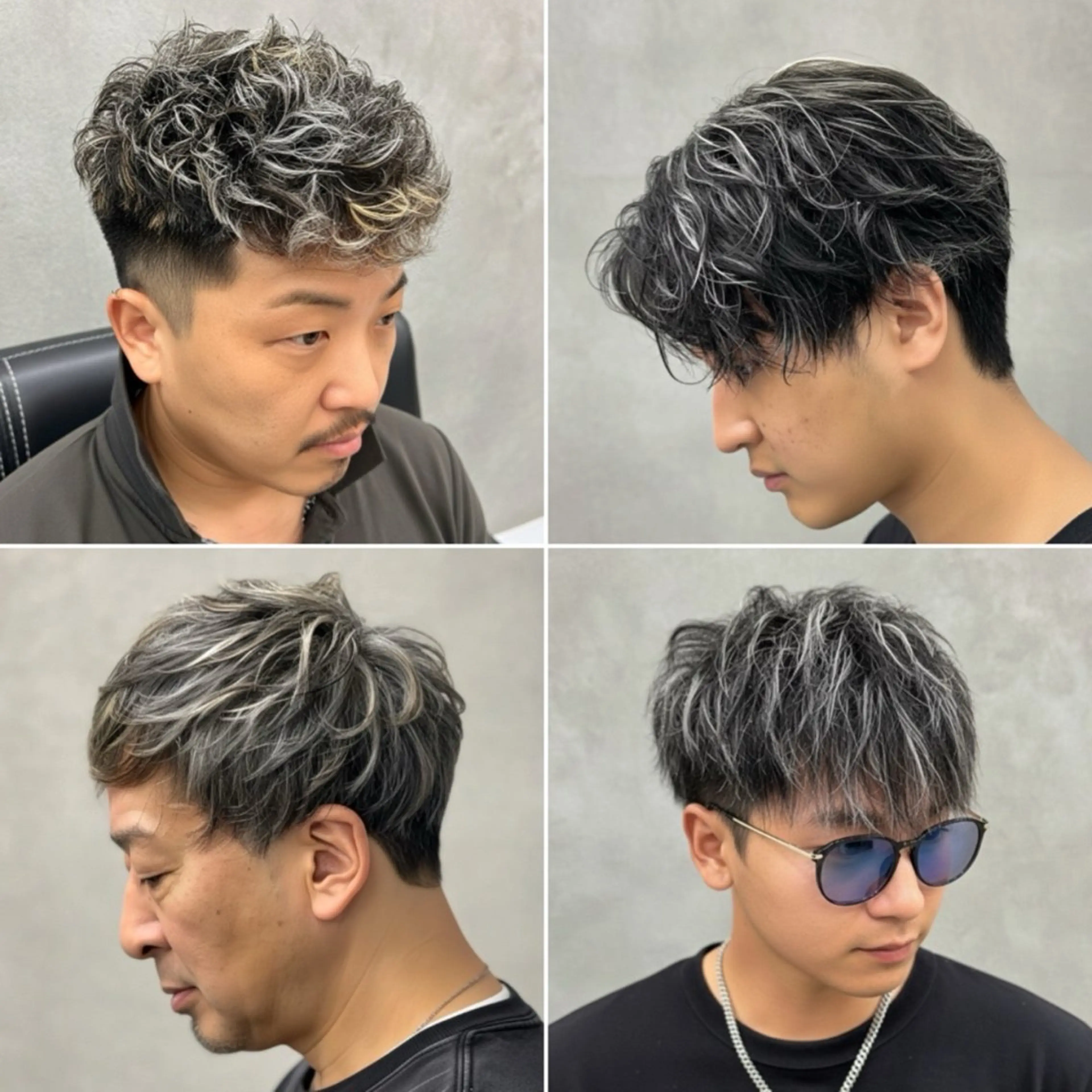ミディアム カラー メンズ メンズメッシュ メッシュ シルバー ヘアカラー トリートメント 🔮メンズ縮毛矯正 メンズパーマ💎竹永のヘアスタイル