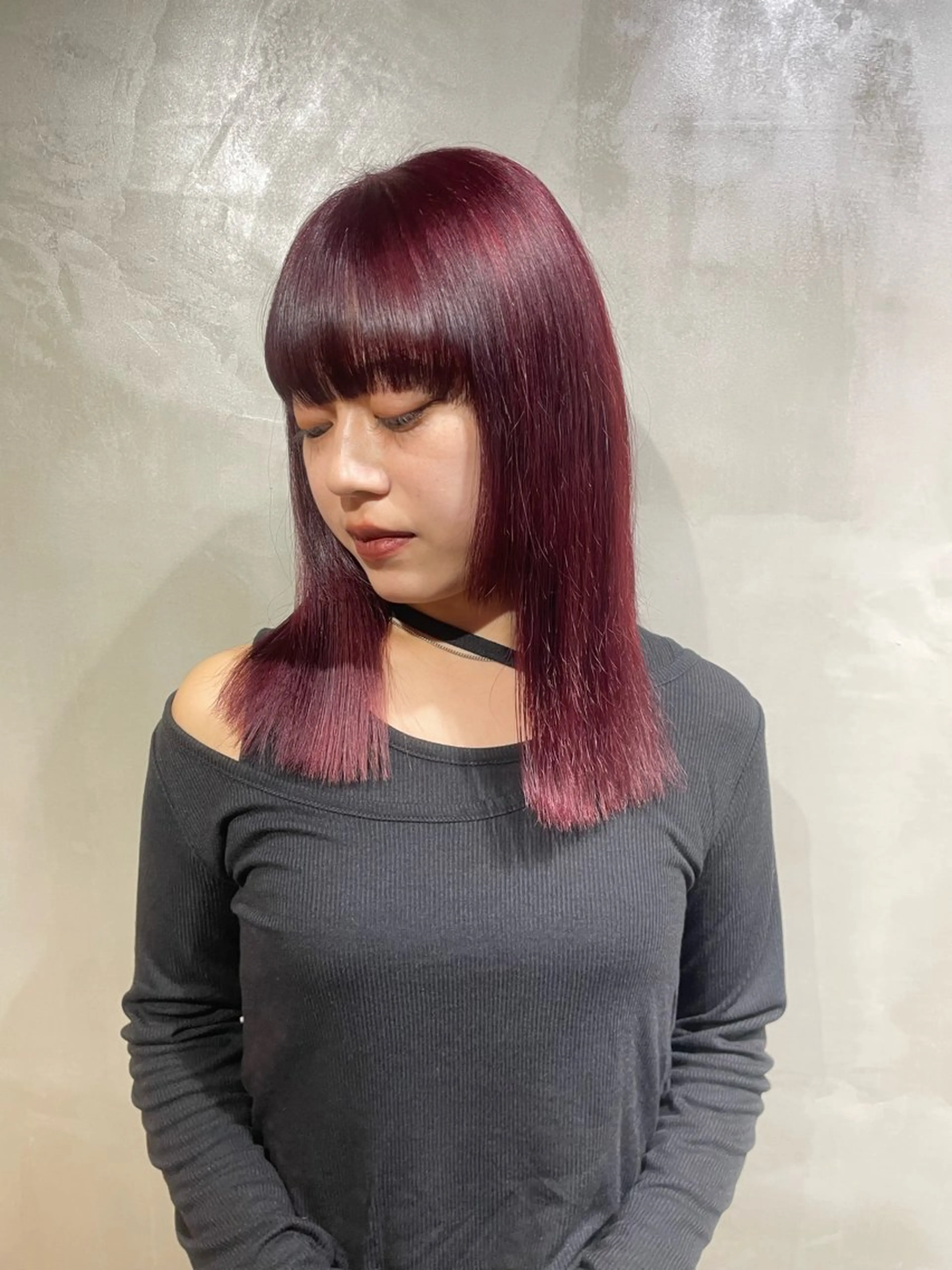 セミロング カット トリートメント カノン/透明感カラー /酸性ストレートのヘアスタイル