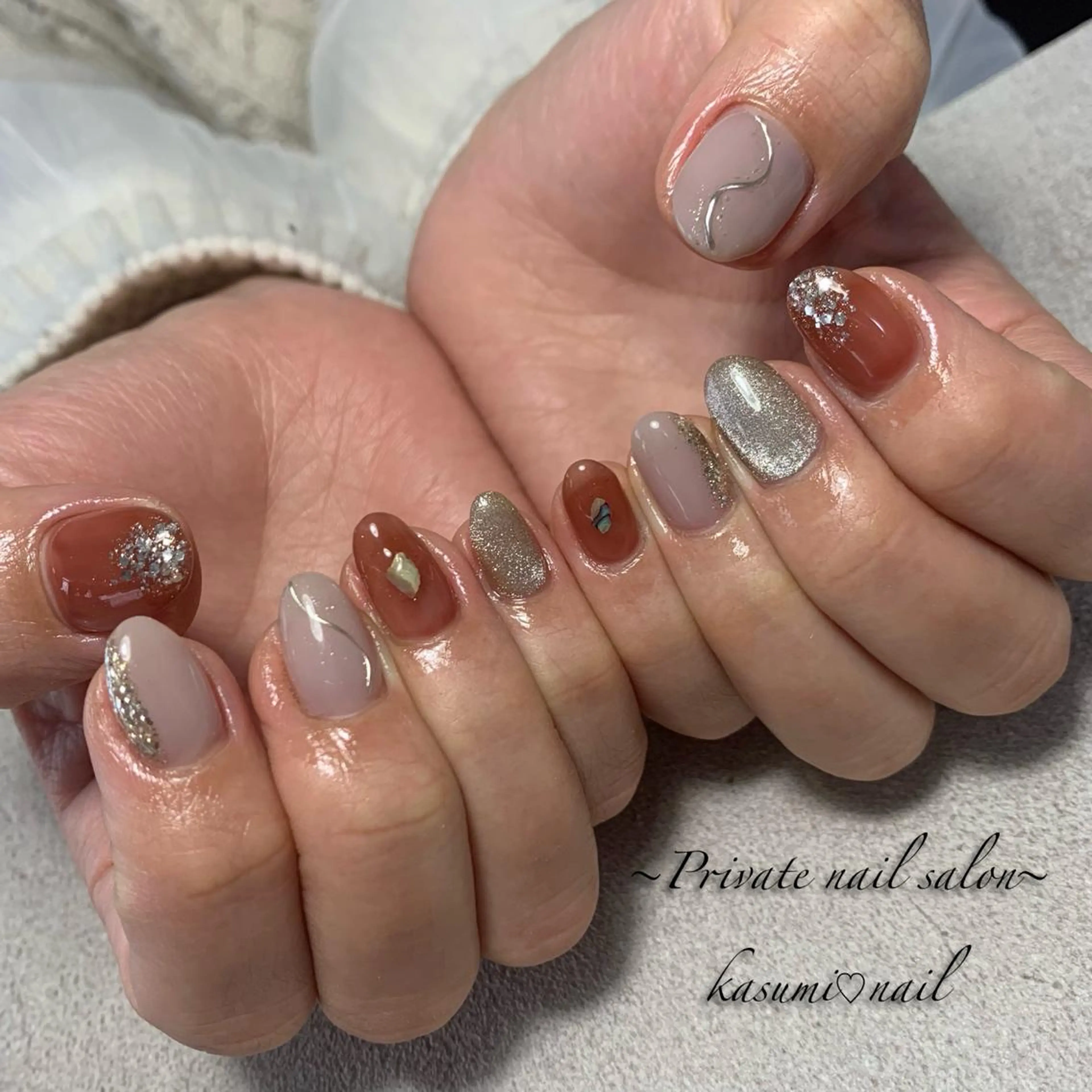 ネイル ミラーネイル ニュアンスネイル シンプルネイル KASUMI♡ Nailのネイルデザイン
