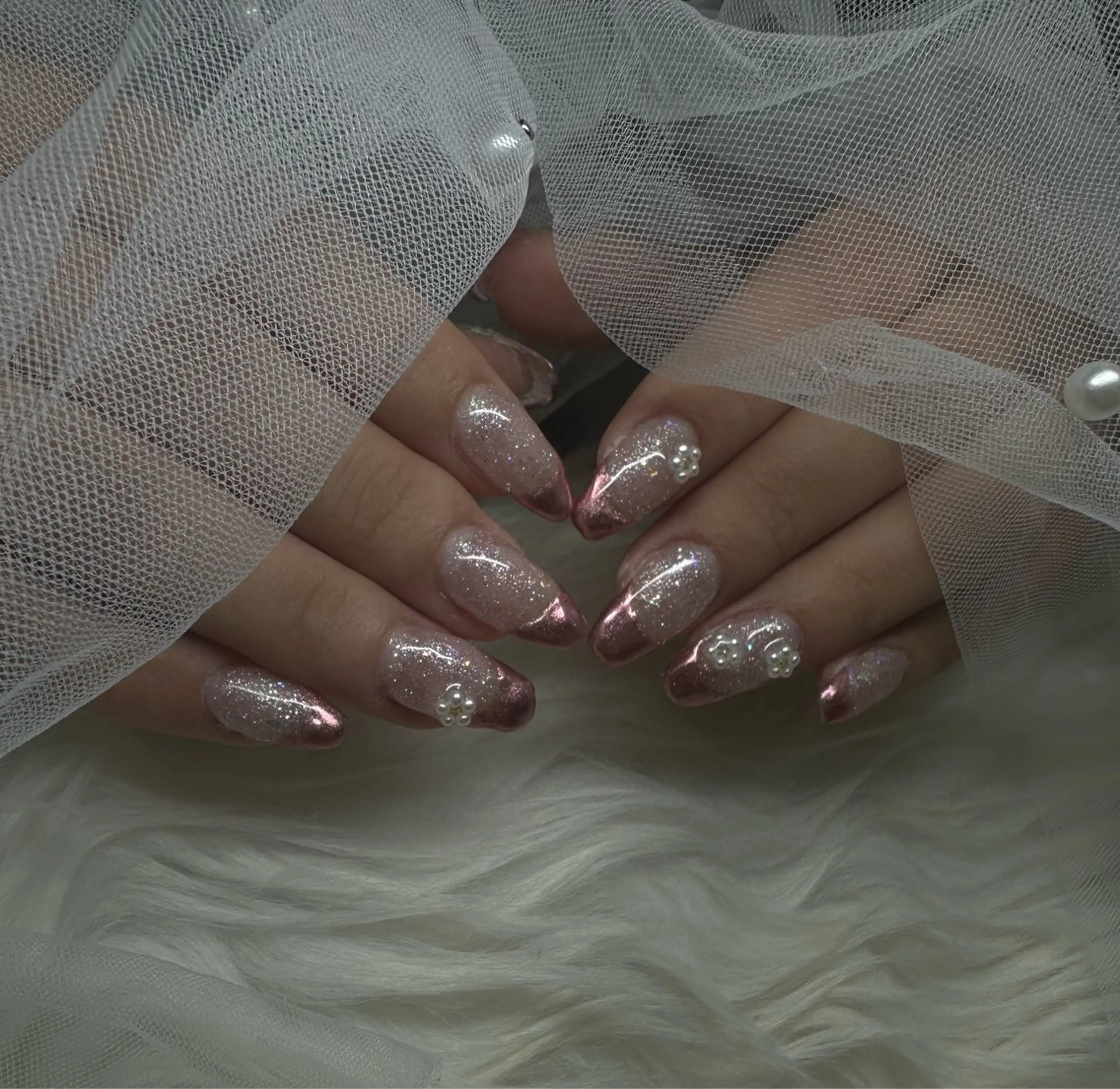 ネイル フレンチネイル ミラーネイル ハンドネイル touma Rinaのネイルデザイン