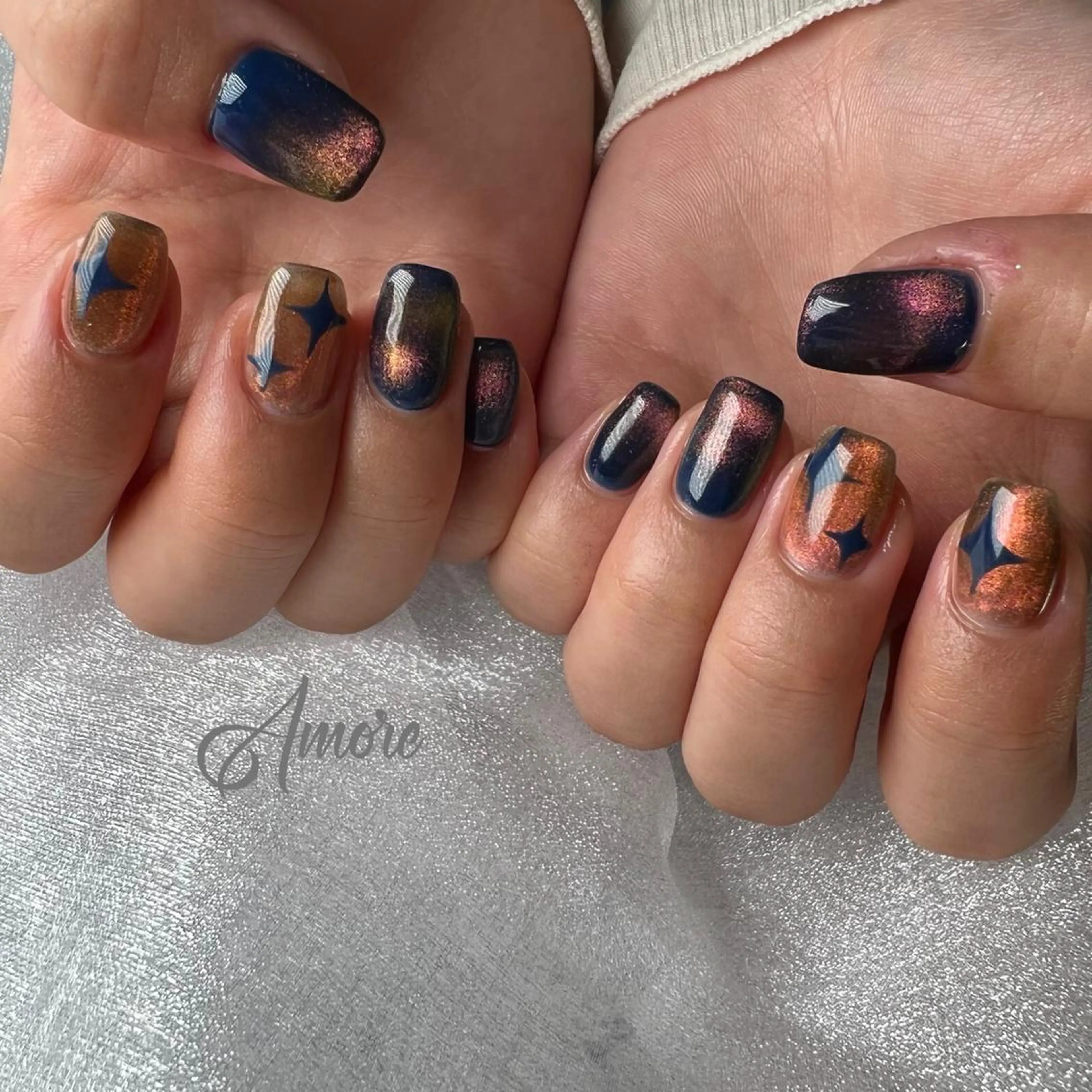 ネイル ジェルネイル ミラーネイル オフィスネイル パラジェル You kyehwaのネイルデザイン