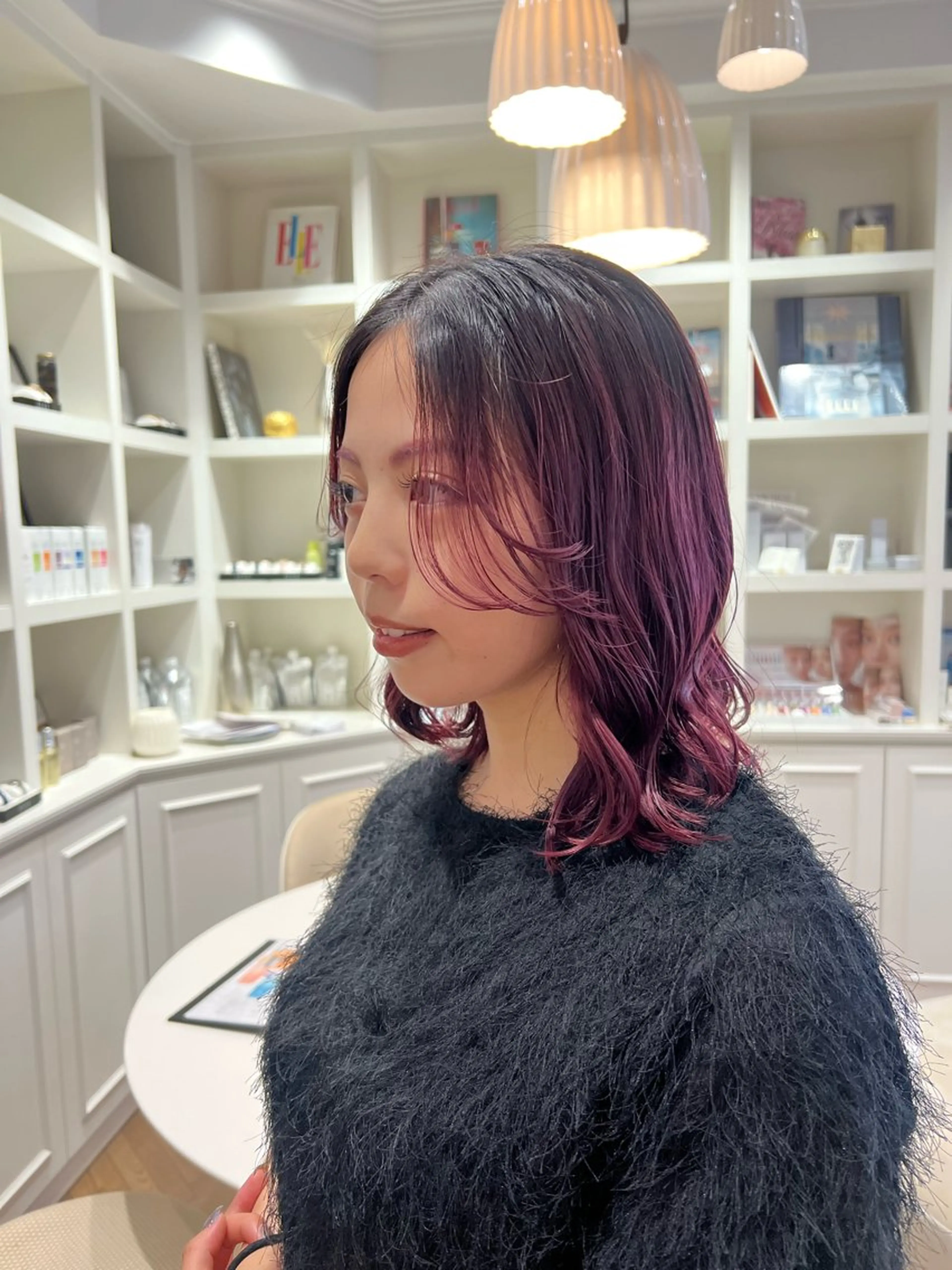 ミディアム カラー ラベンダーカラー ピンクカラー ピンクラベンダー カット ヘアカラー 似合わせ/レイヤー 💟SAEのヘアスタイル