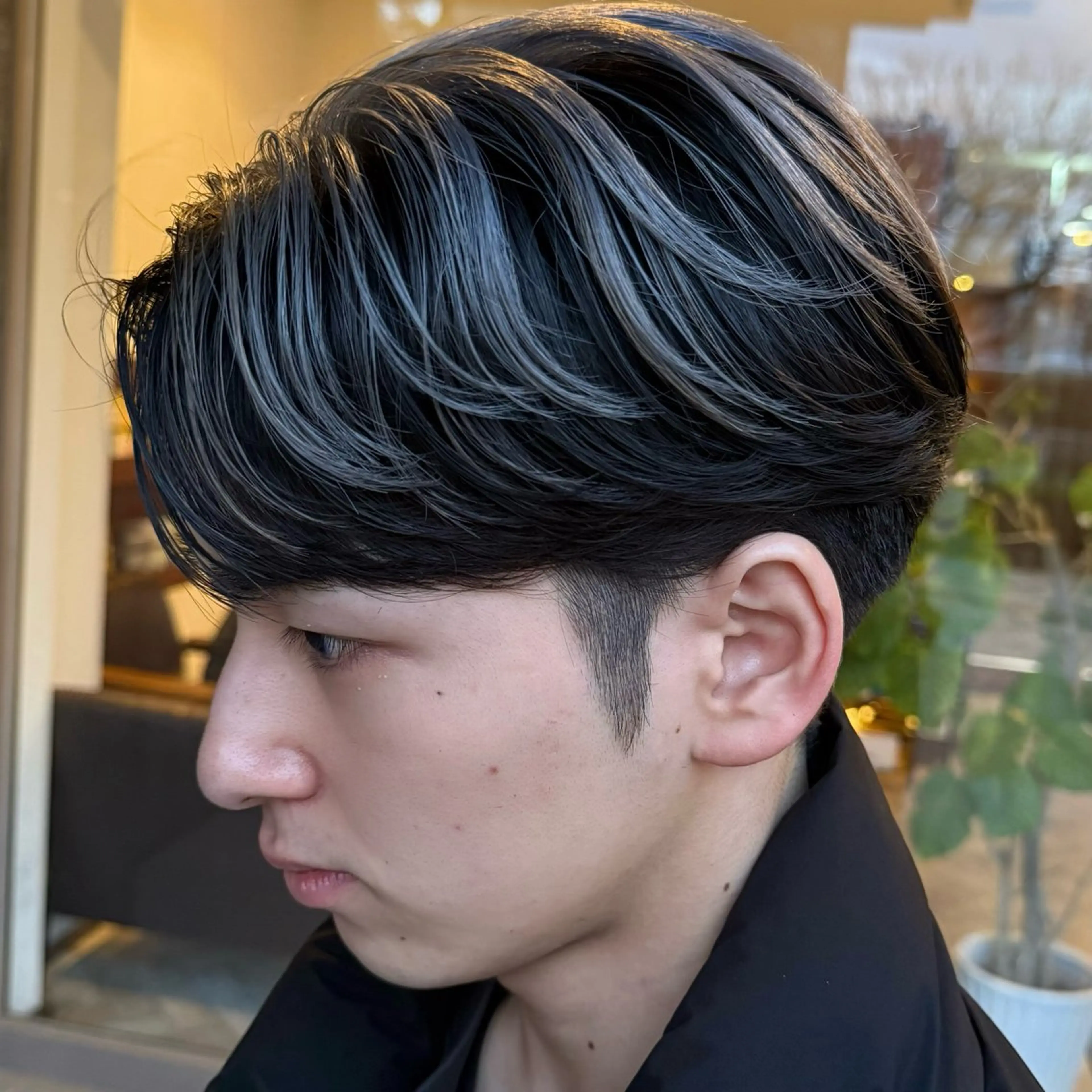 メンズ カット ヘアカラー トリートメント ボブ/ハイトーン/ 岡山駅/別曽遥也のヘアスタイル