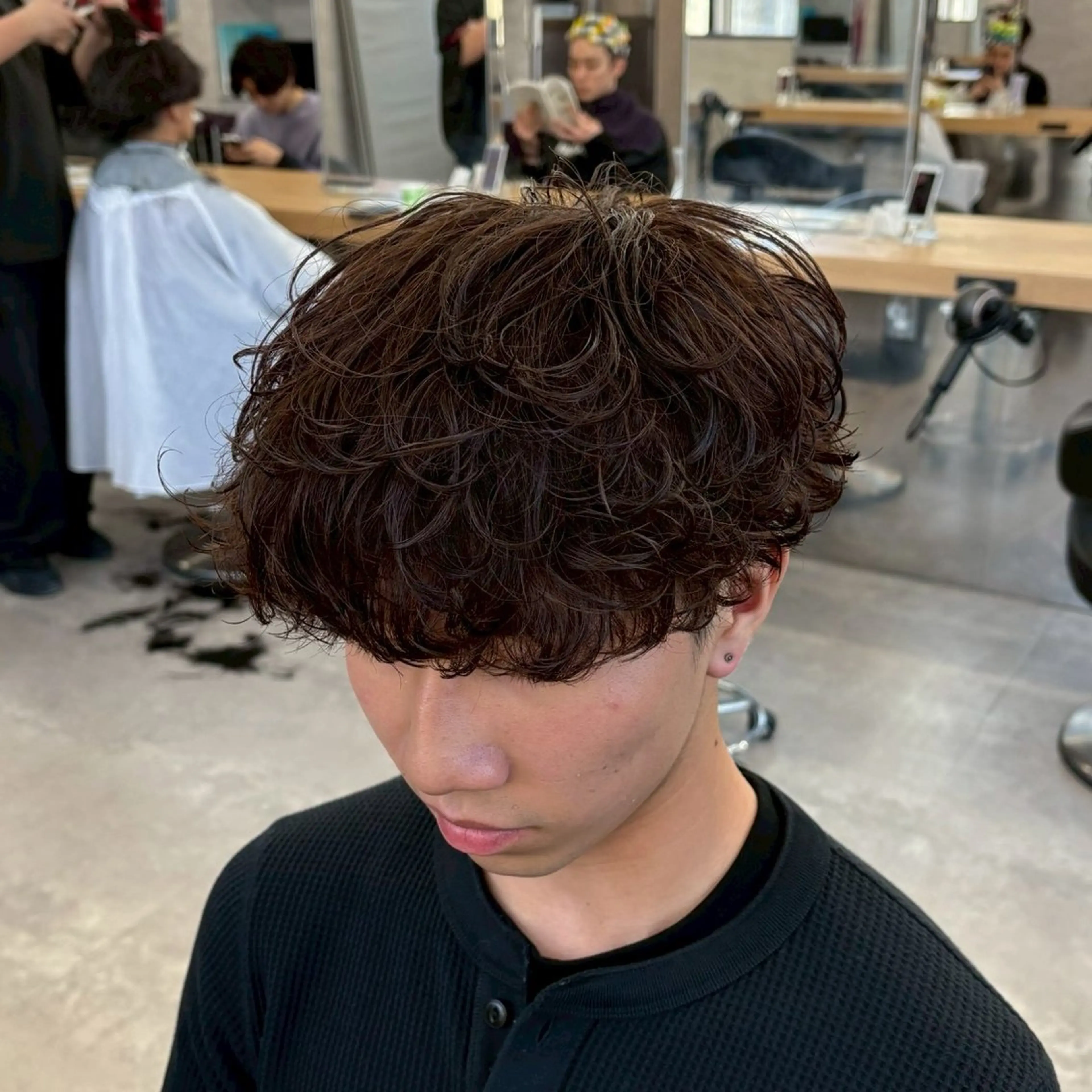 カラー パーマ メンズ ブラウンカラー 石井 昇陽のヘアスタイル