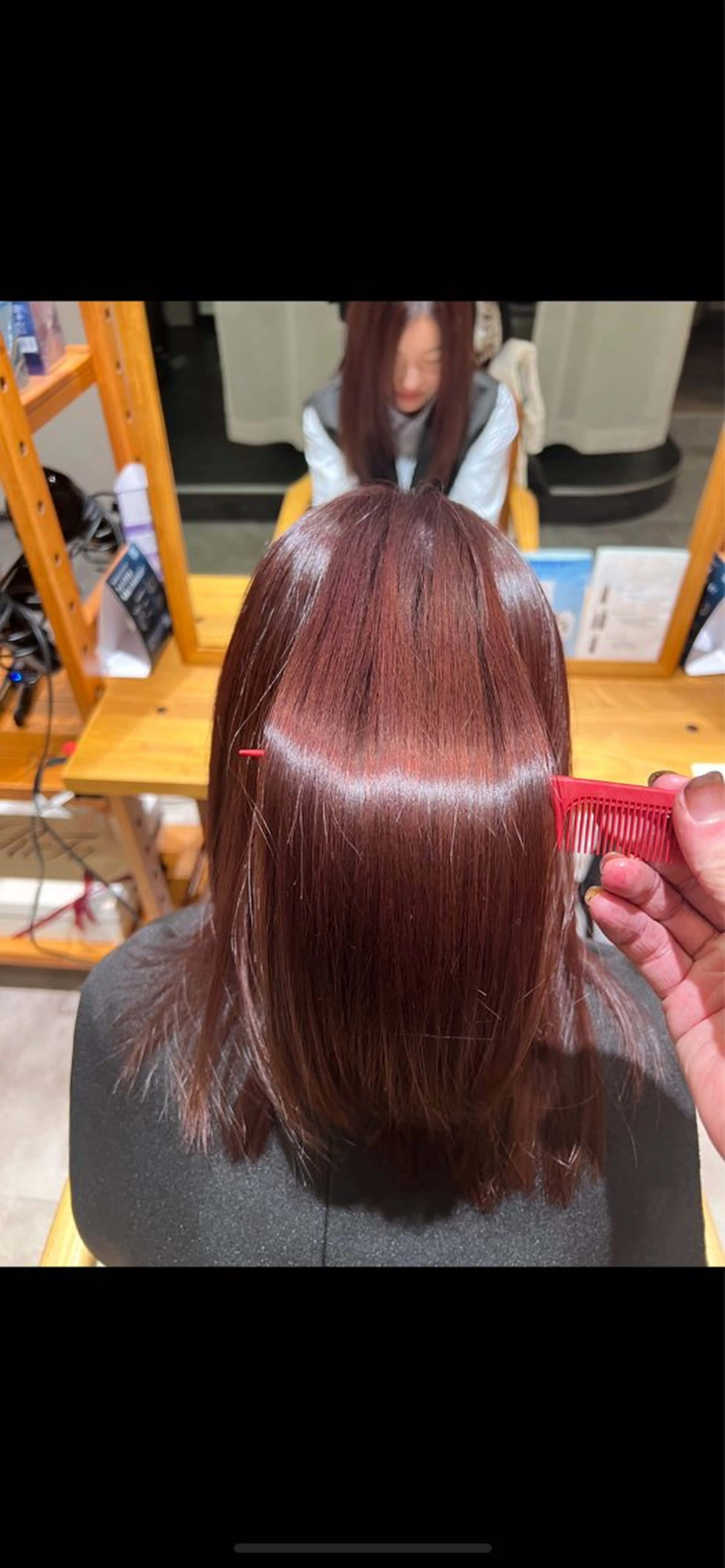 セミロング カラー ピンクカラー 笠原 裕貴のヘアスタイル