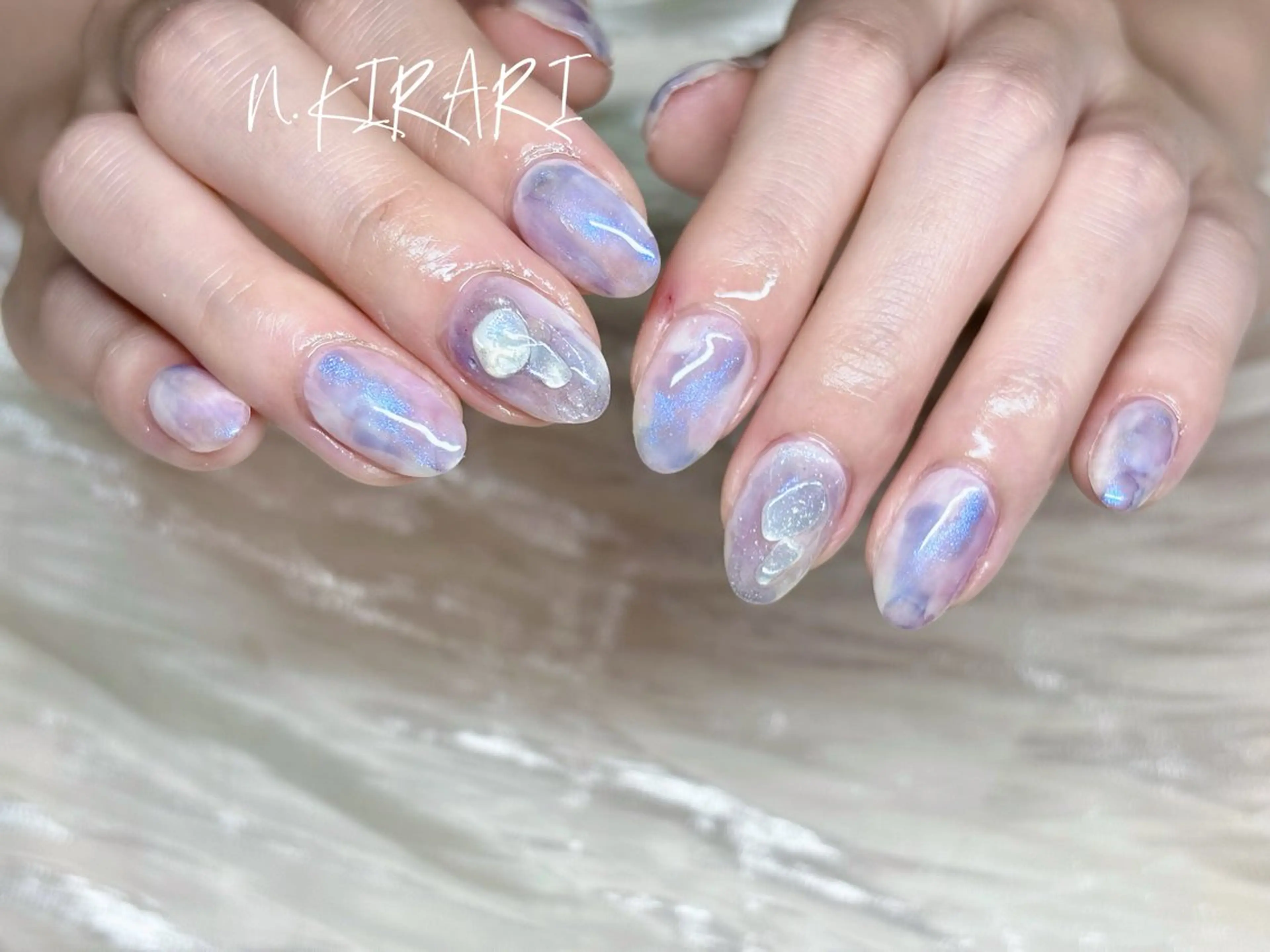 ネイル アートネイル ニュアンスネイル 夏ネイル ETE LUNA NAILのネイルデザイン