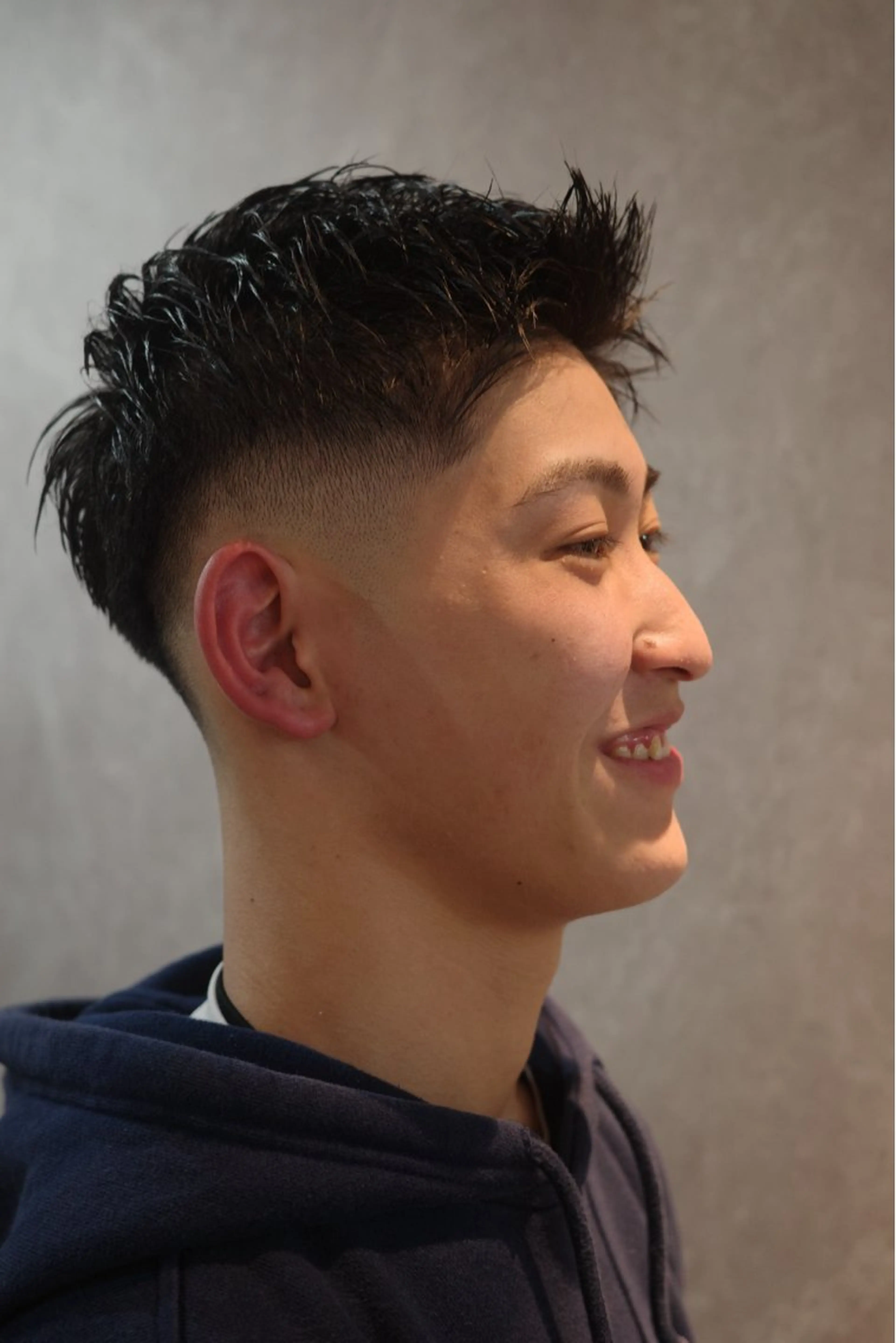 ショート メンズ アップバング フェードカット 高橋 怜玖／仙台／長町のヘアスタイル