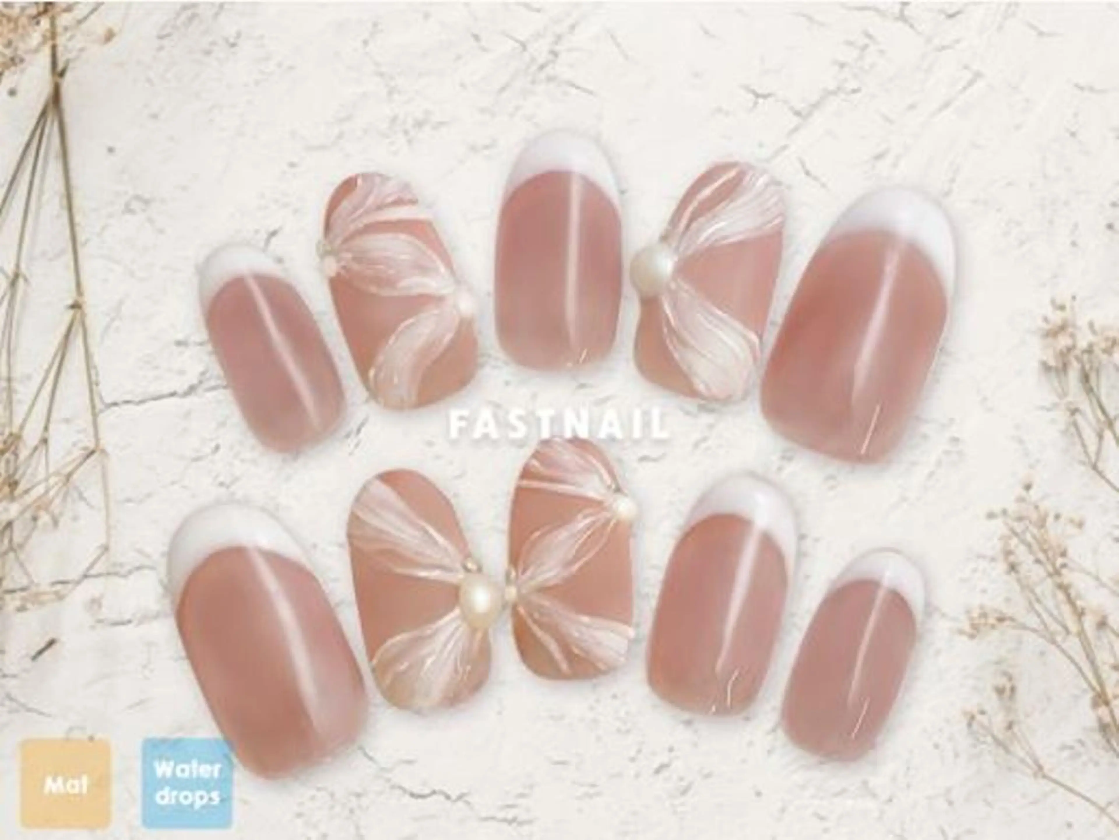 ネイル マットネイル リボン 春ネイル FASTNAIL 立川店のネイルデザイン