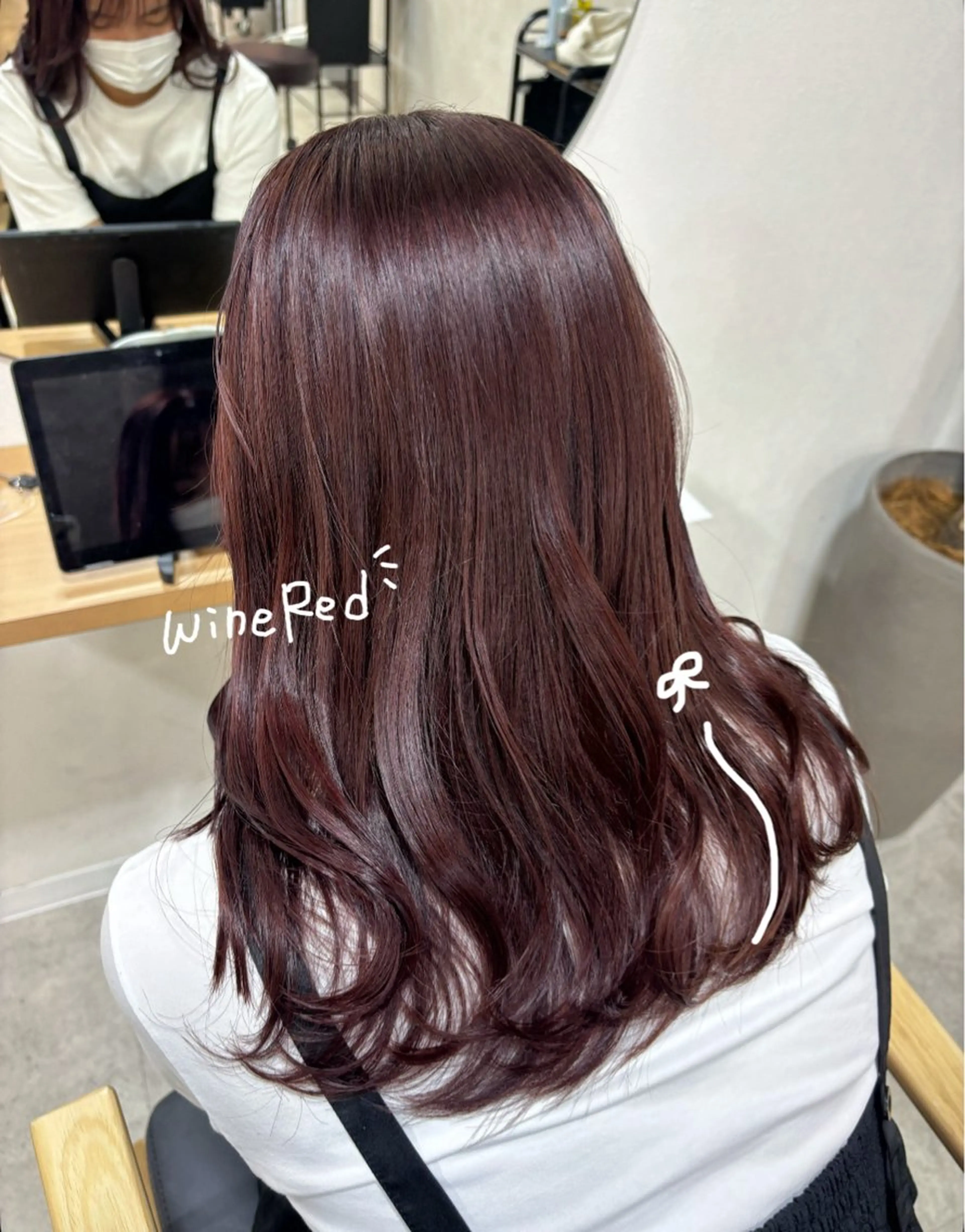 ミディアム カラー レッドカラー カット ヘアカラー トリートメント regalo Acari🍎のヘアスタイル