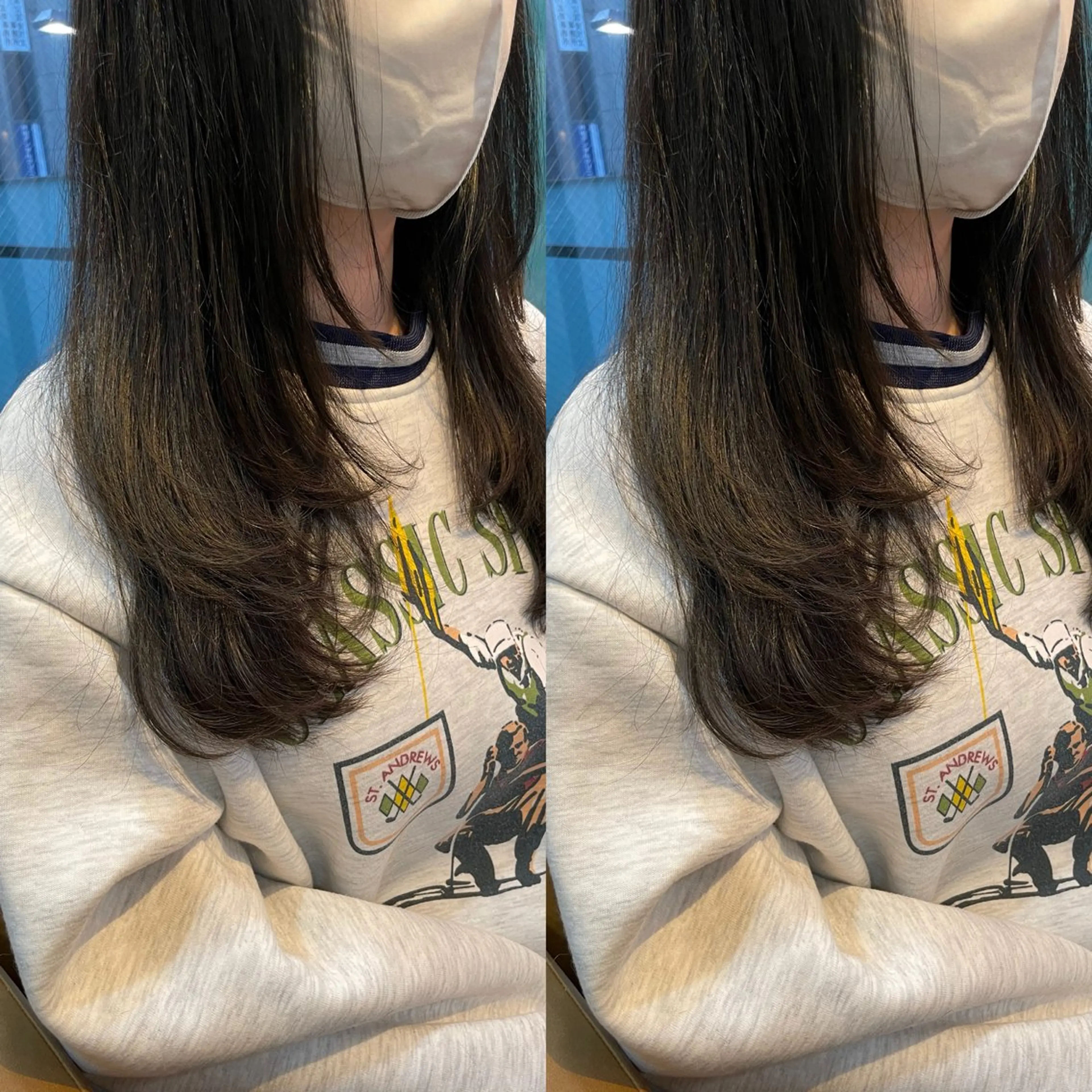 ロング 顔まわりレイヤー レイヤーカット 美髪縮毛矯正🤍 髪質改善/Shinaのヘアスタイル