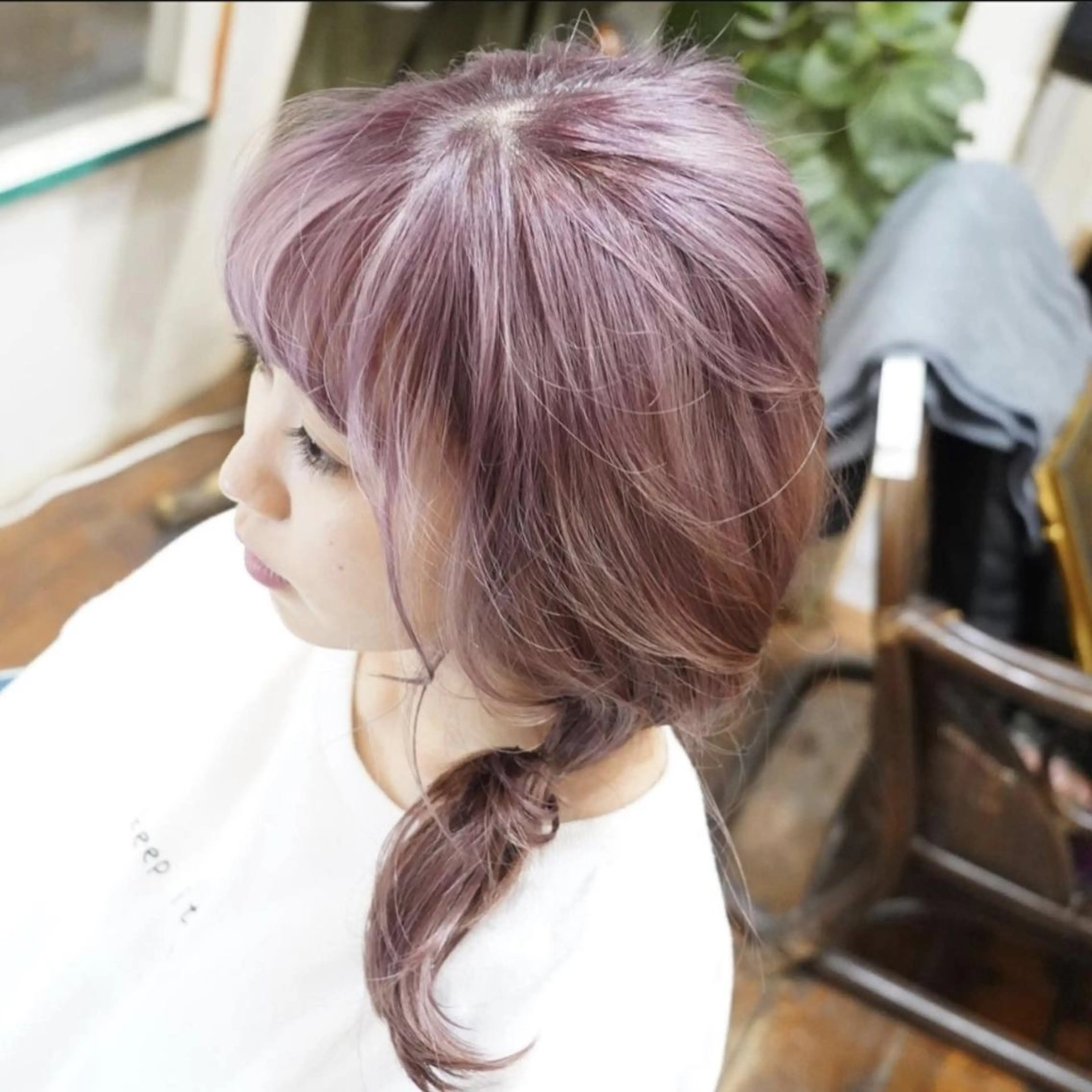 ロング パープルカラー 髪質改善 似合わせカット トリートメント 安藤悠里/ハイトーン /デザインカラーのヘアスタイル