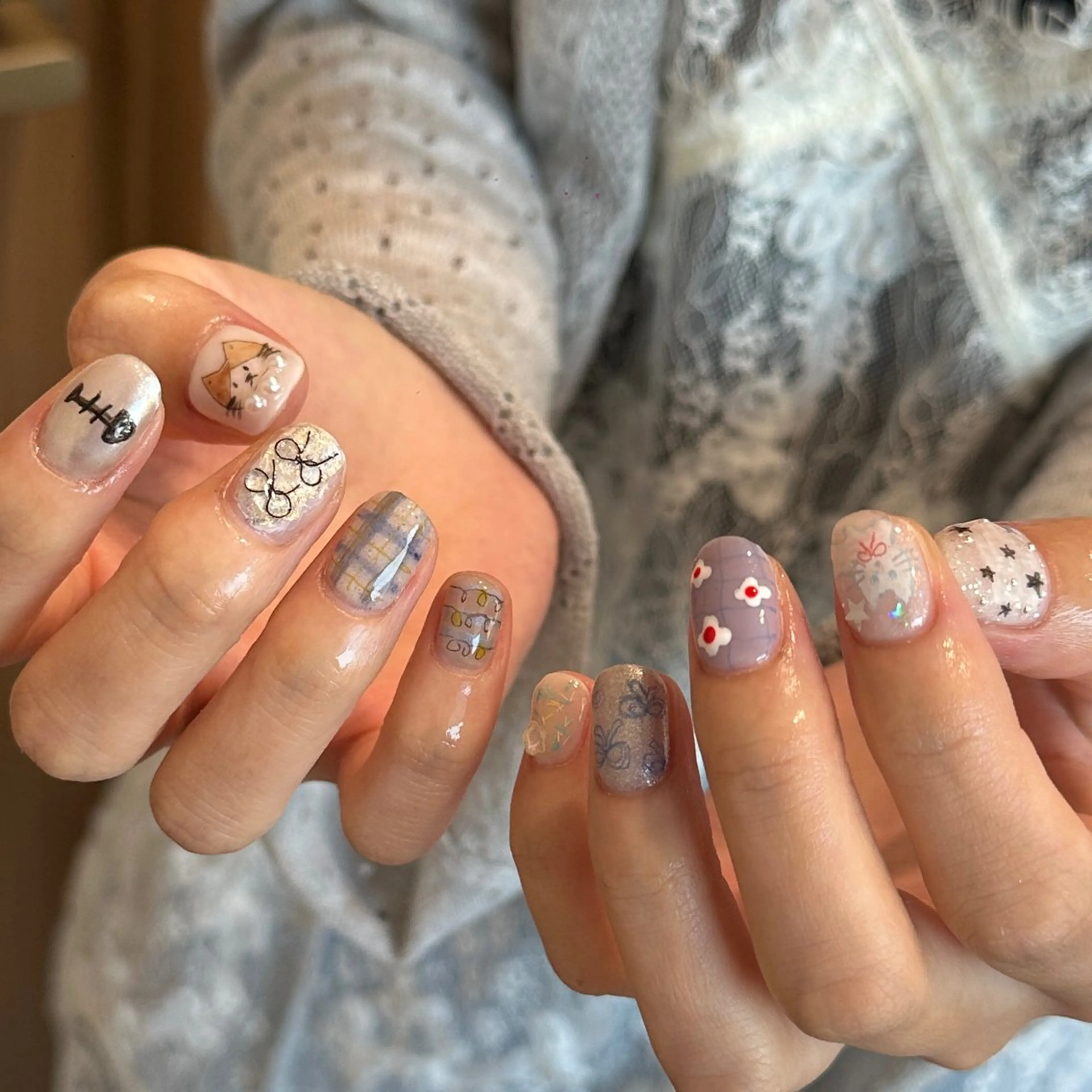 ネイル ハンドネイル 🎀 Hiyubi._.nail 🫧所属・🎀フェイ フェイ🫧💗のネイルデザイン