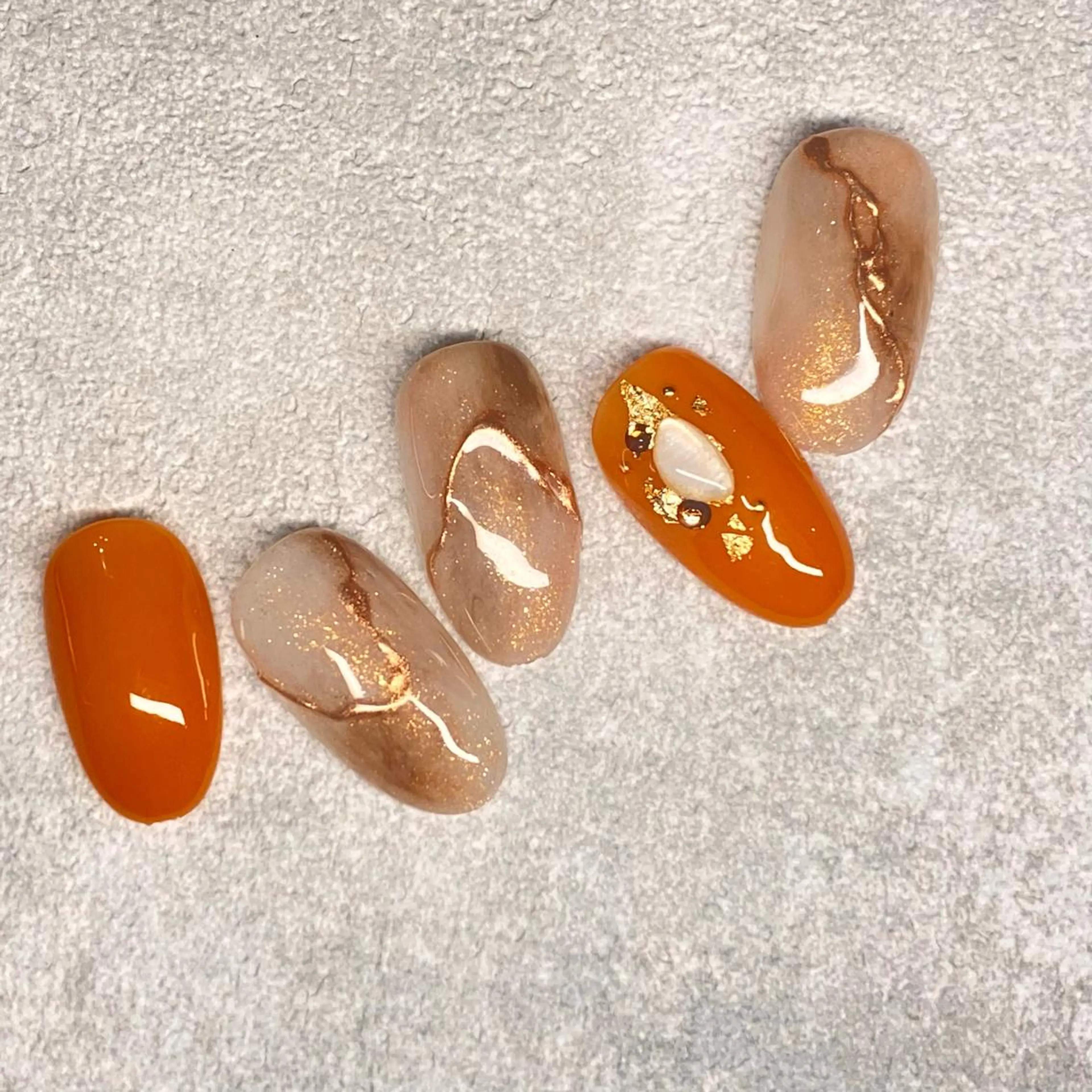 ネイル アートネイル ニュアンスネイル オレンジ C's nailのネイルデザイン