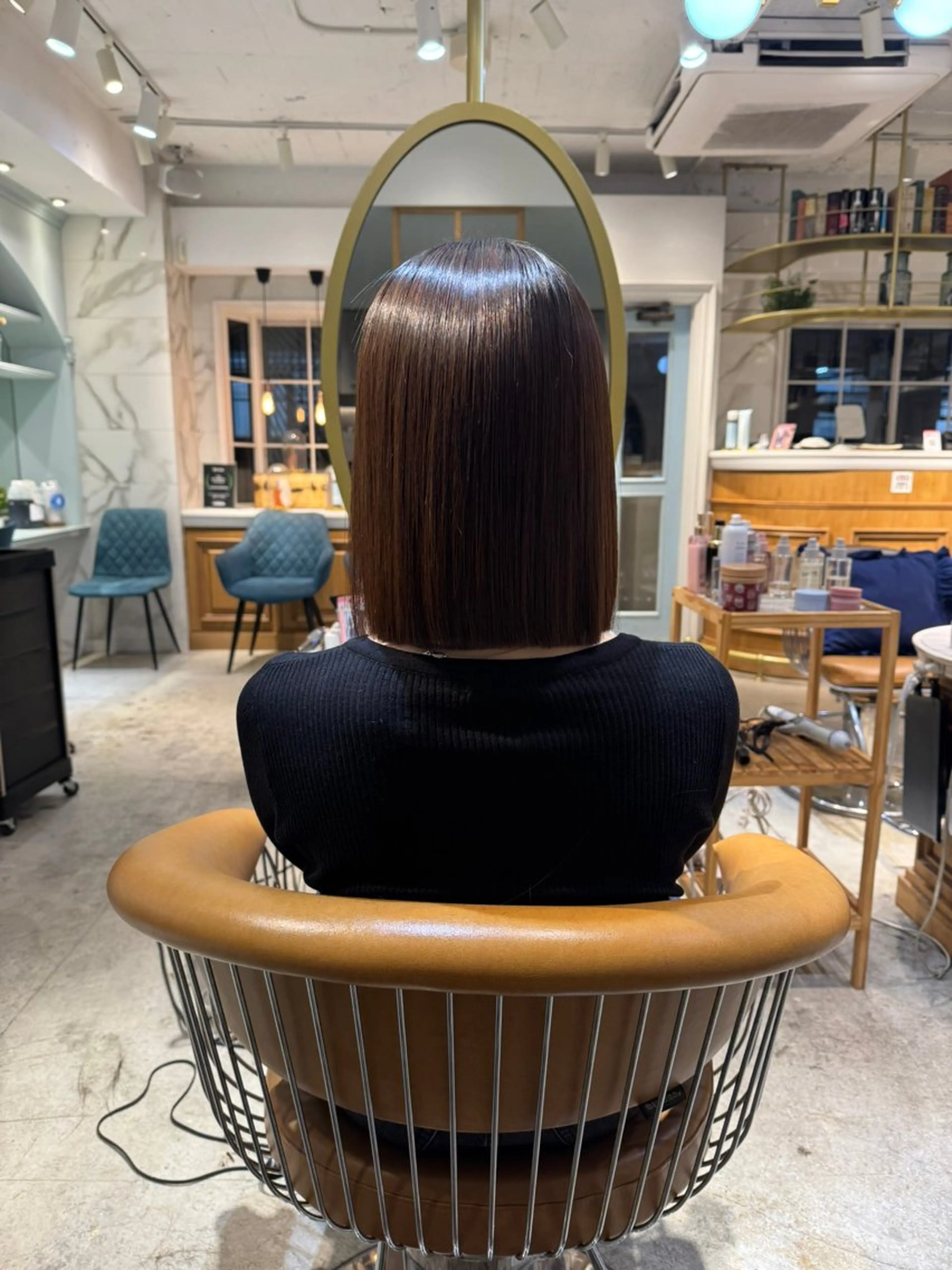 ミディアム 髪質改善 縮毛矯正 カット ヘアカラー トリートメント ヘアセット 髪質改善/ボブ /韓国/erikoのヘアスタイル