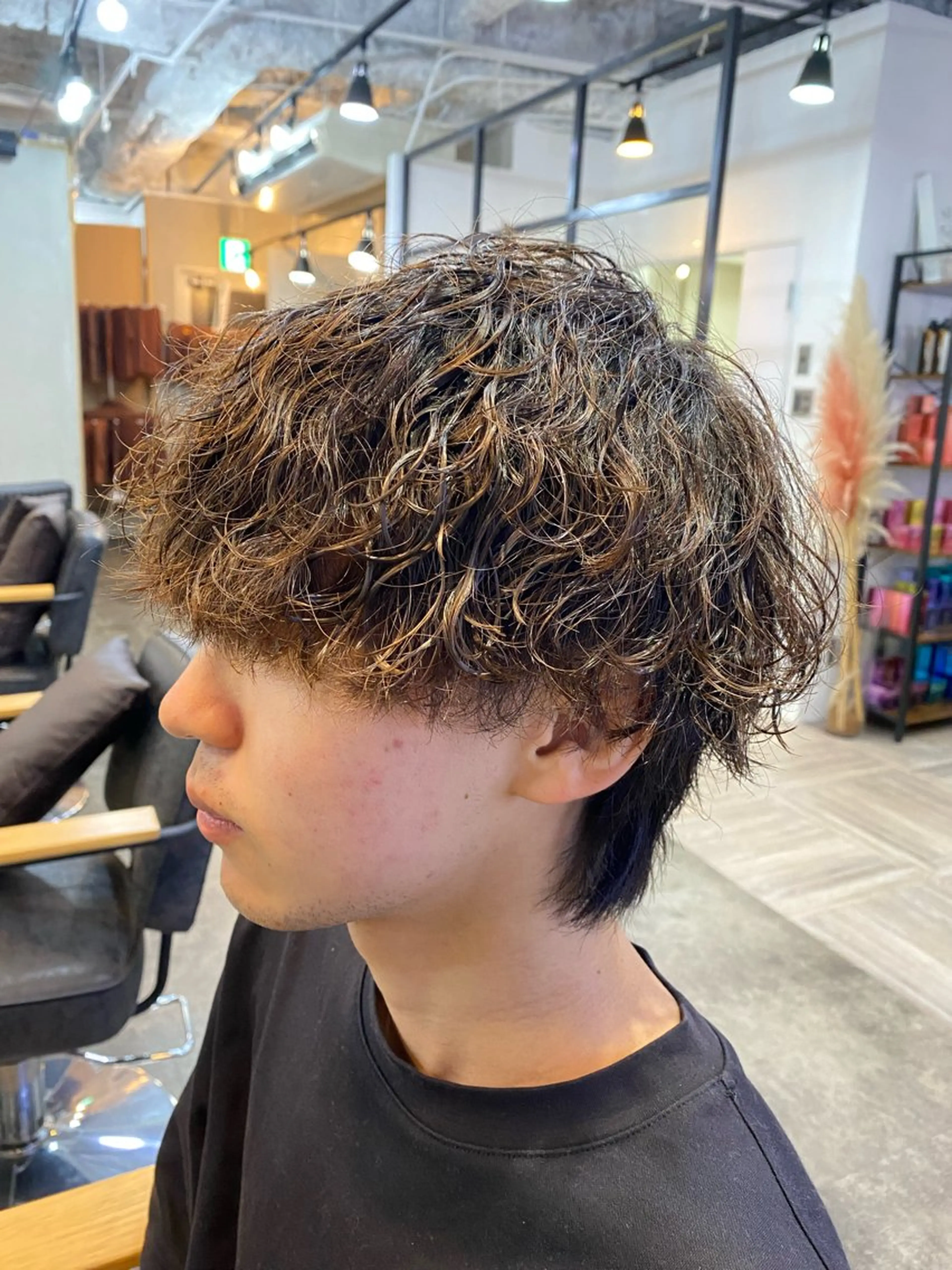 パーマ メンズ 波巻きパーマ ナチュラルヘア /透明感/長井遥陽のヘアスタイル