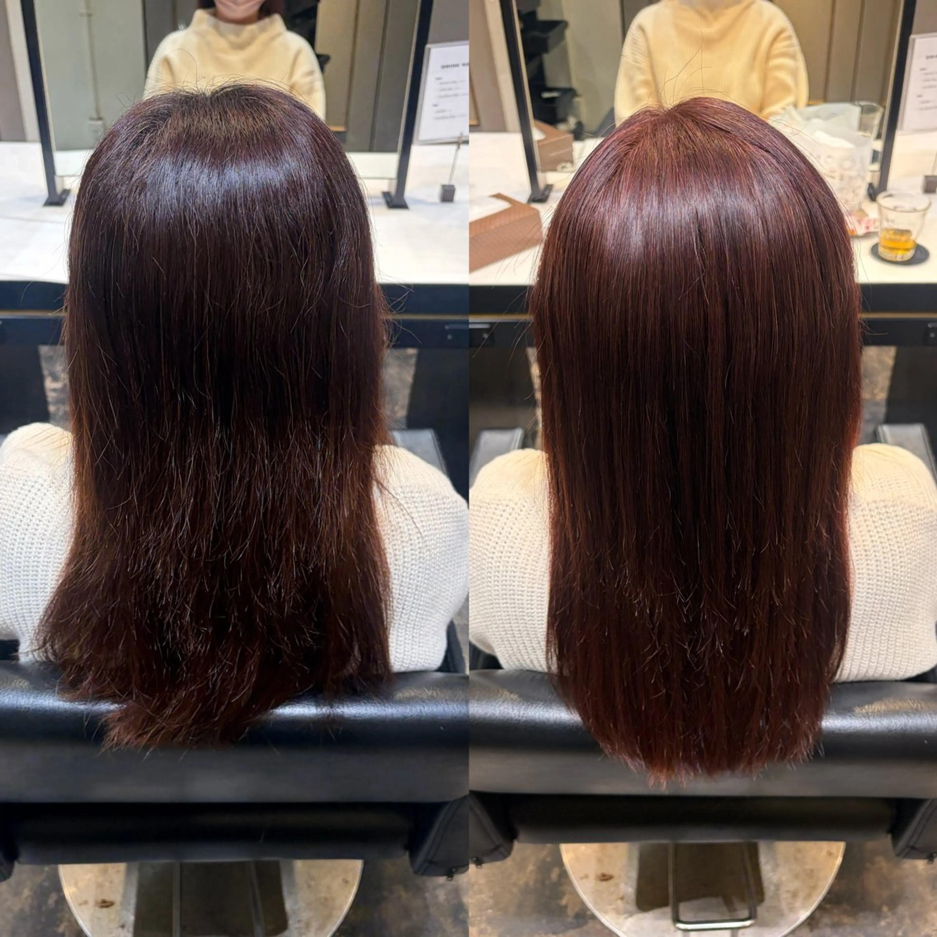 セミロング カラー 縮毛矯正 ヘアカラー 縮毛矯正 トリートメント 髪質改善🪽🎀 みおのヘアスタイル