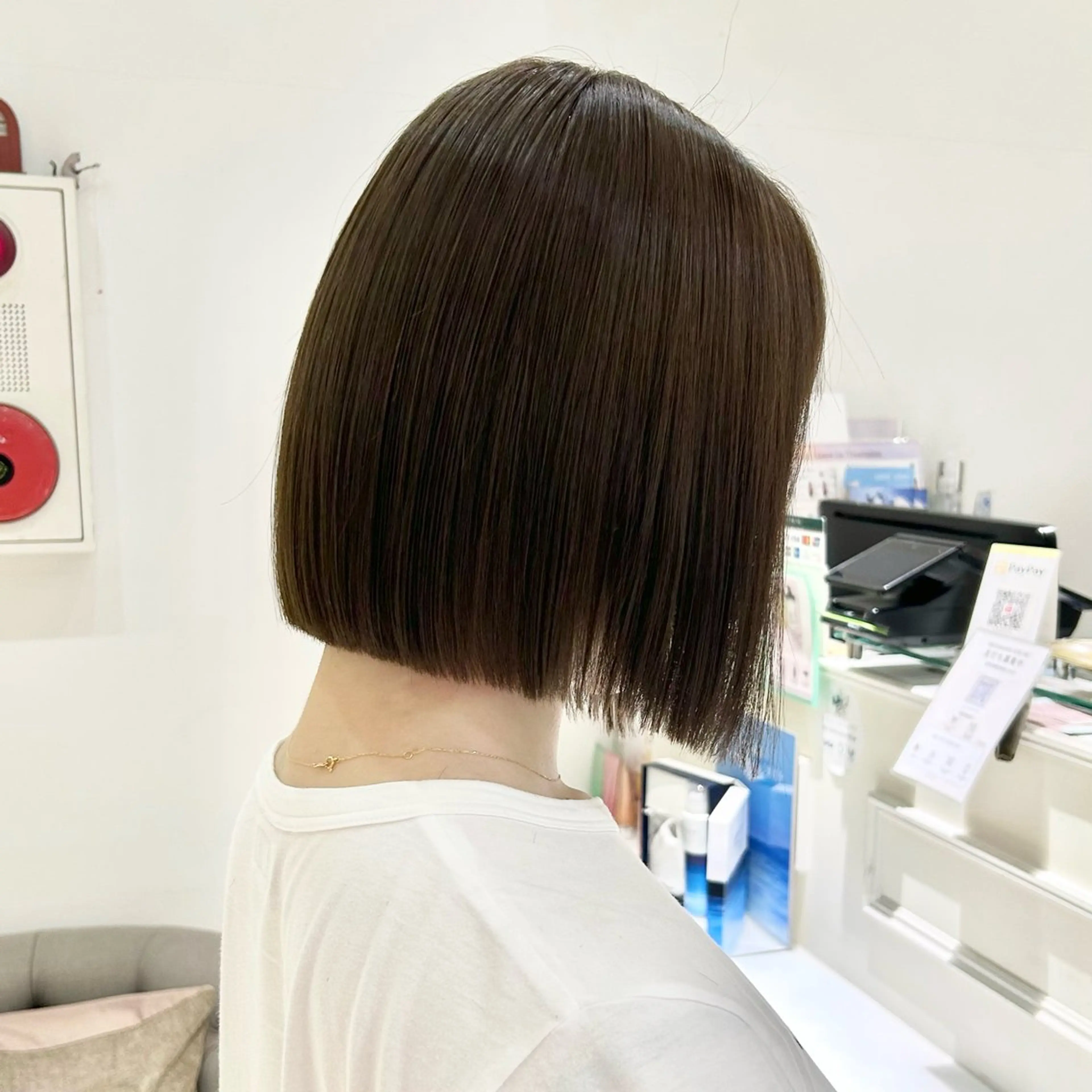 ミディアム カラー ヘアアレンジ カット ヘアカラー 吉水 彩乃 /ボブ/艶感カラーのヘアスタイル