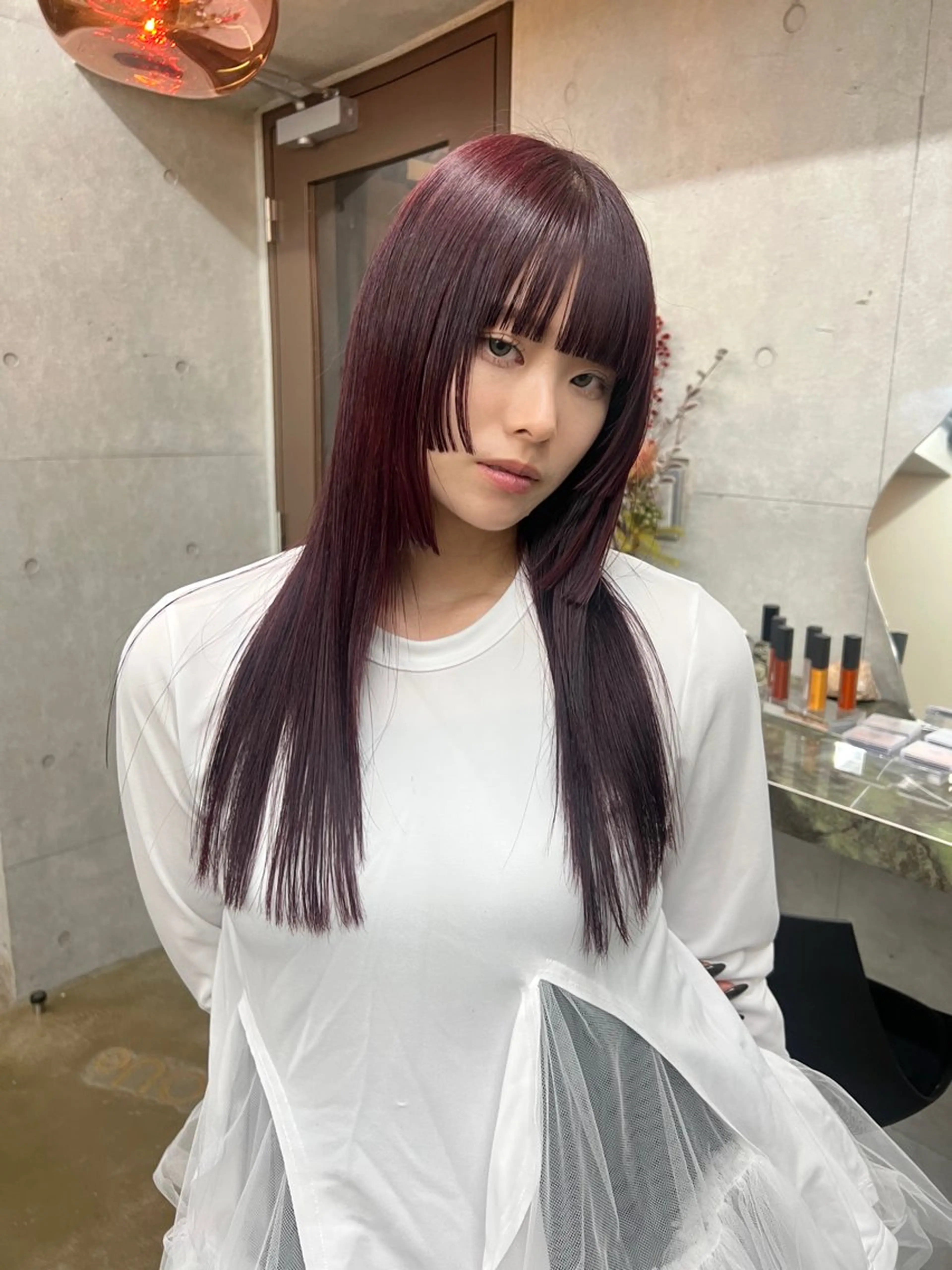 セミロング カラー カット ヘアカラー ハイトーンカラー/ さらさのヘアスタイル