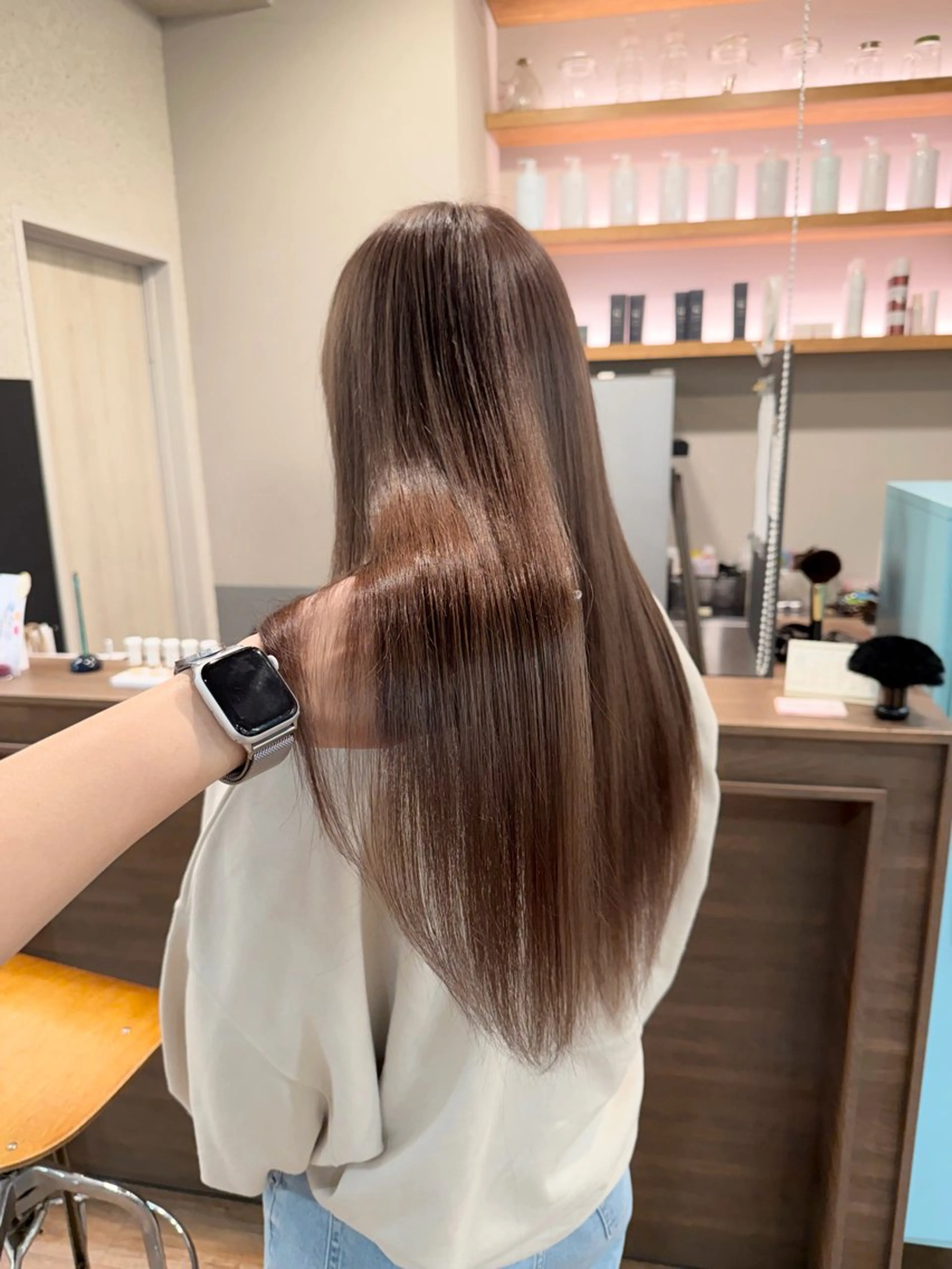 ロング チョコレートブラウン カット ヘアカラー きむら なみか🪐のヘアスタイル