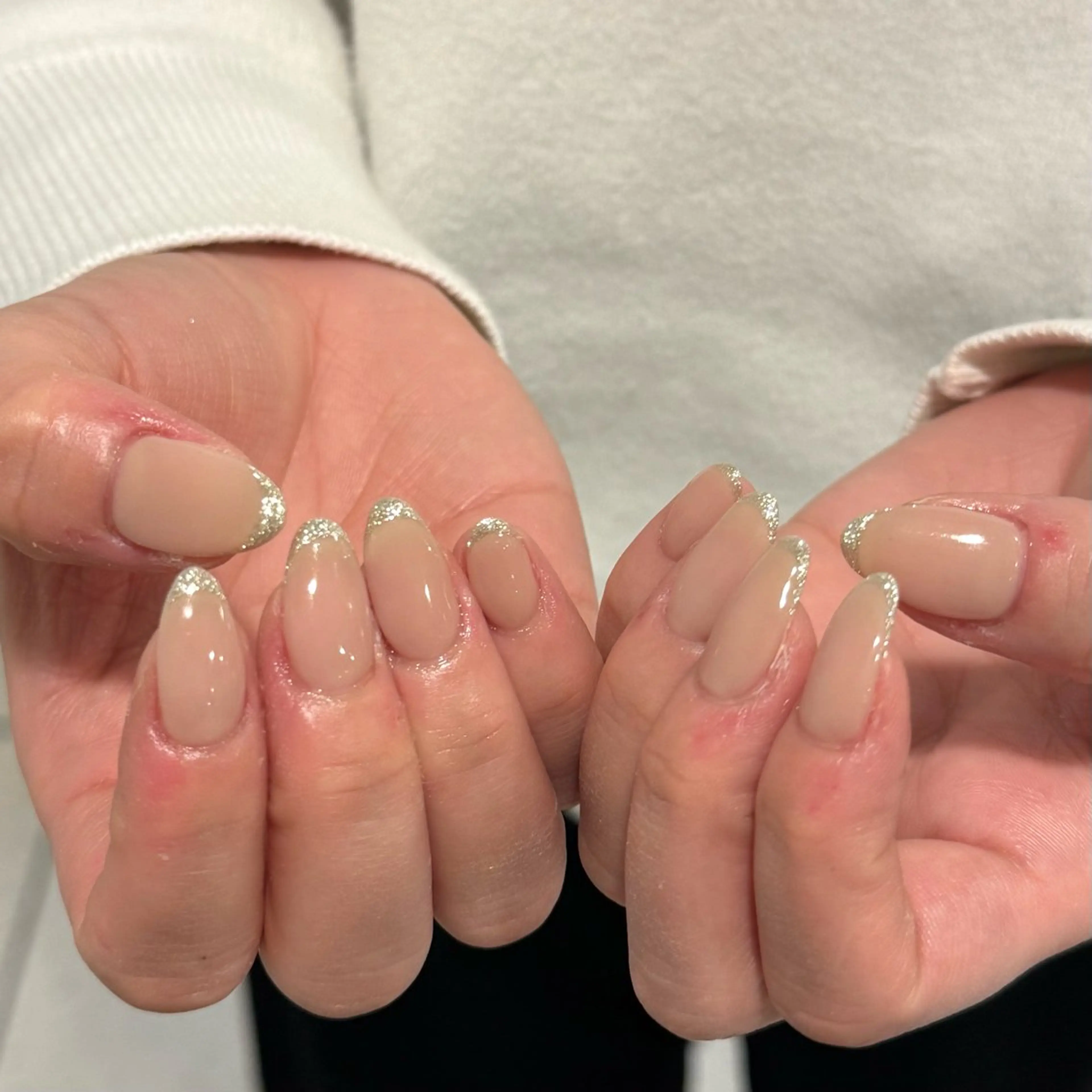 ネイル フレンチネイル ラメ(グリッター) ハンドネイル lumuu. Mizukiのネイルデザイン