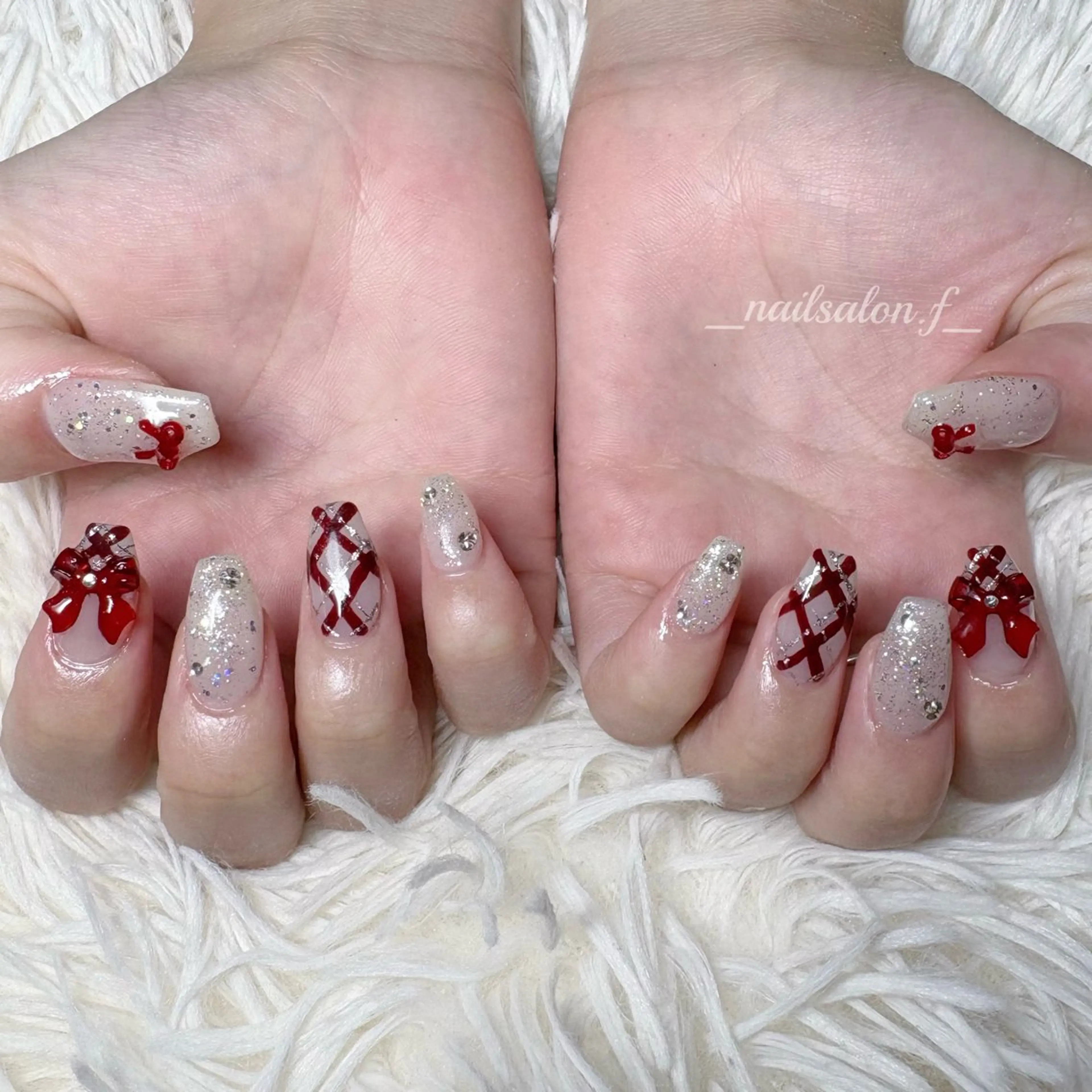 ネイル 冬ネイル クリスマス ハンドネイル Nailsalon Fのネイルデザイン