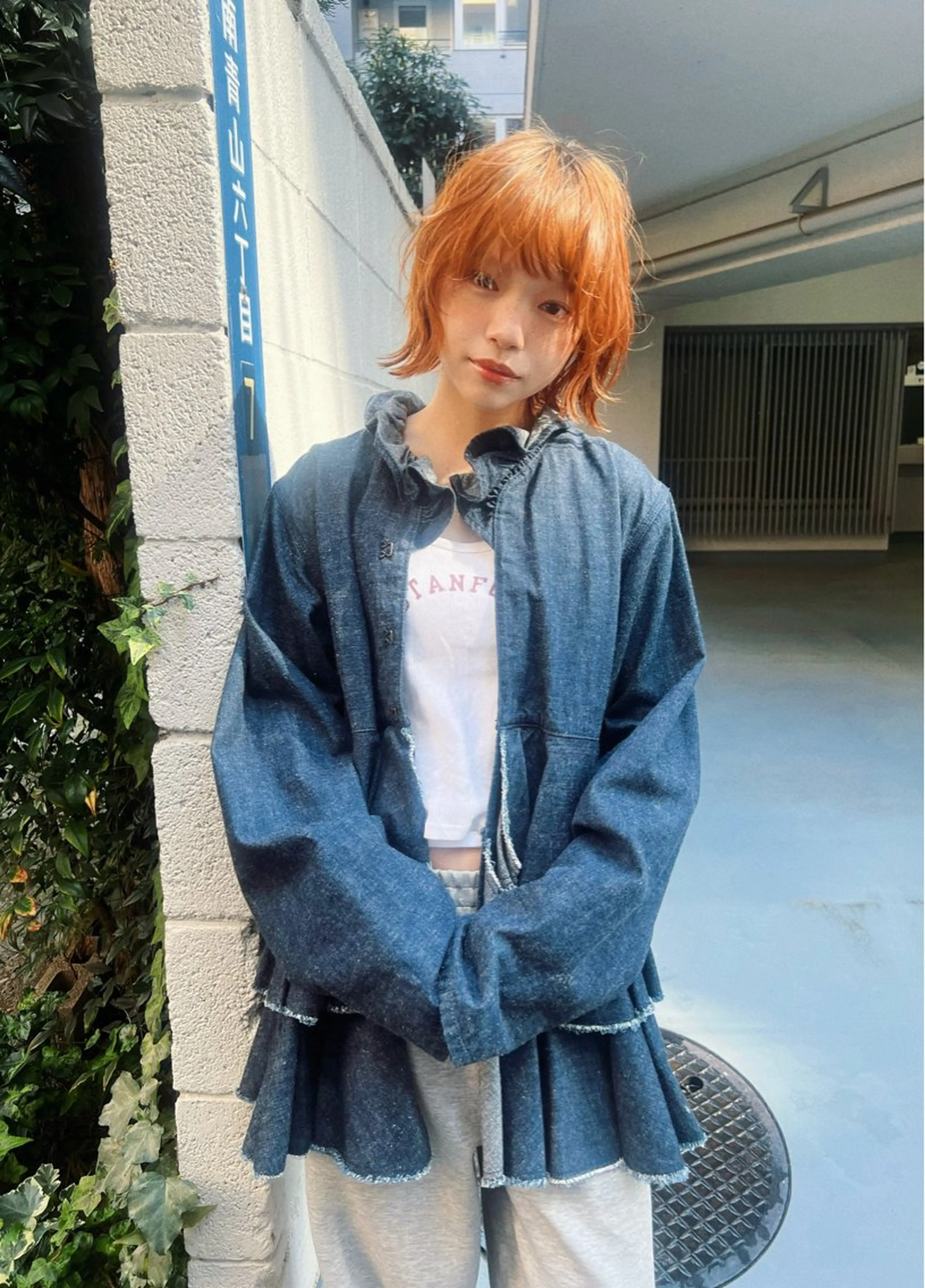 ショート カラー イルミナカラー オレンジ カット ヘアカラー 小顔ボブ jilblanカホのヘアスタイル