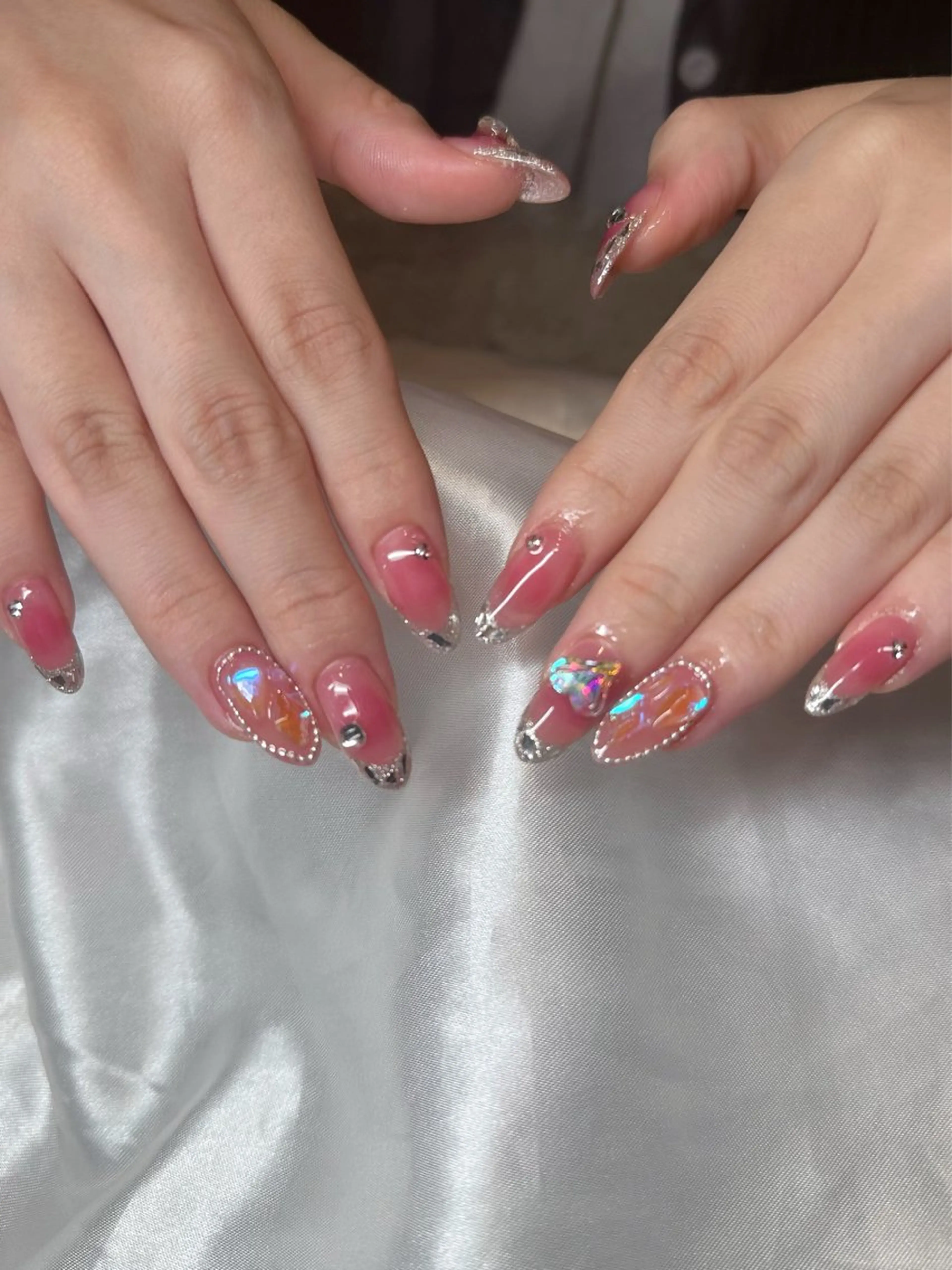 ネイル フレンチネイル ガラスフレンチ シンプルネイル ハンドネイル at Nailのネイルデザイン
