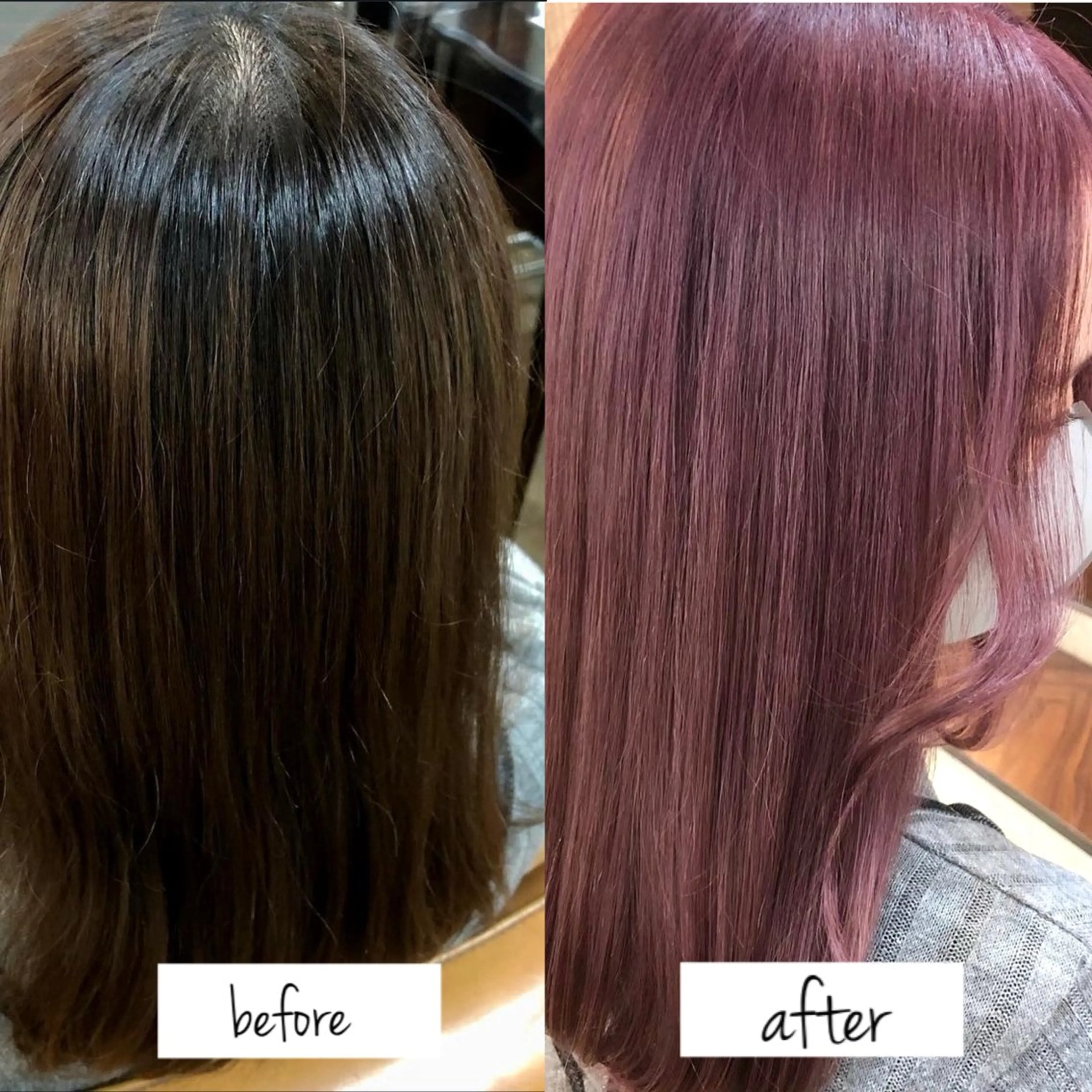 セミロング カラー ブリーチ ピンクカラー 💝ブリーチ ショート/れい💝のヘアスタイル