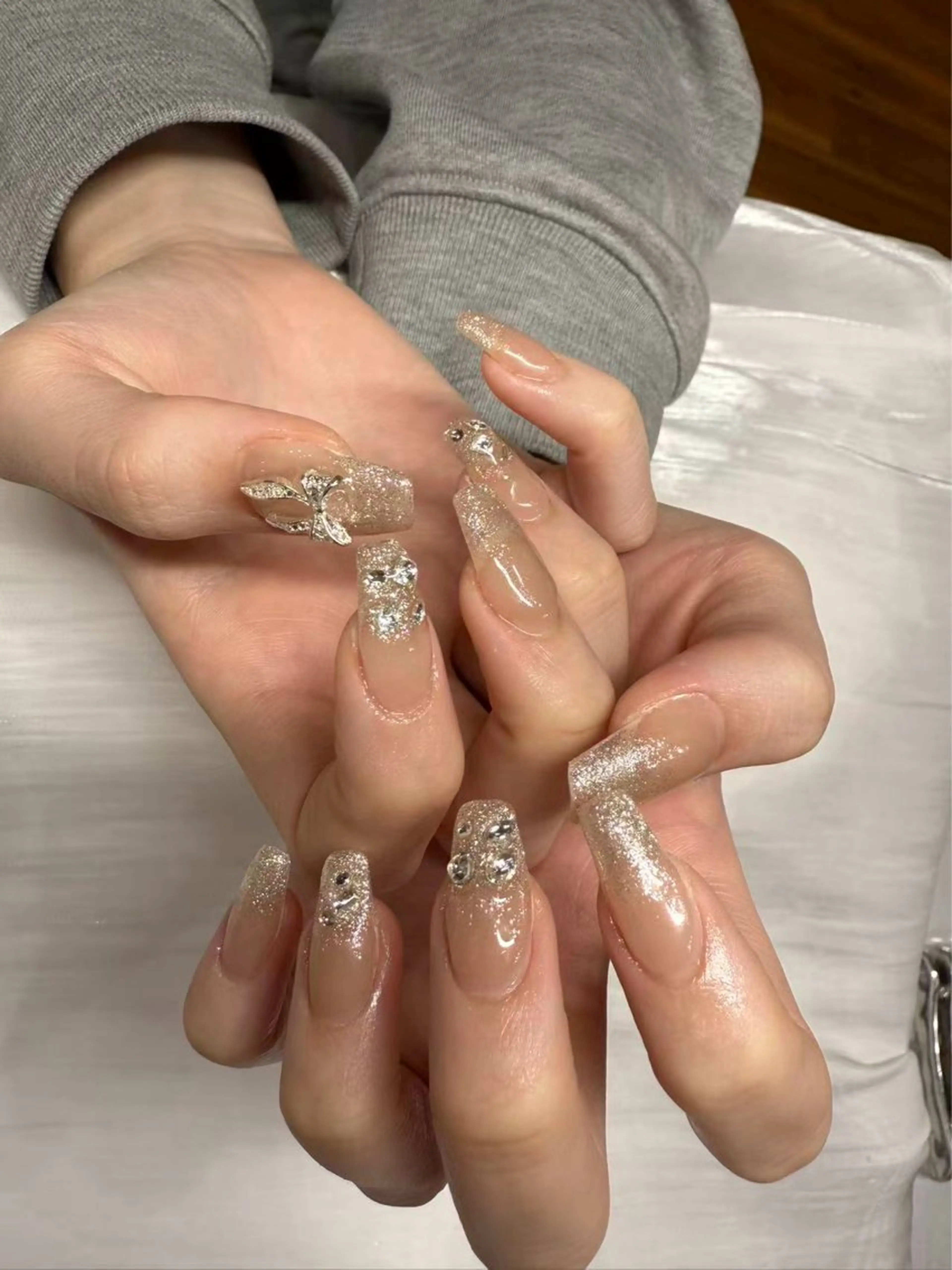 ネイル リボン ハンドネイル Vanilla nail salonのネイルデザイン