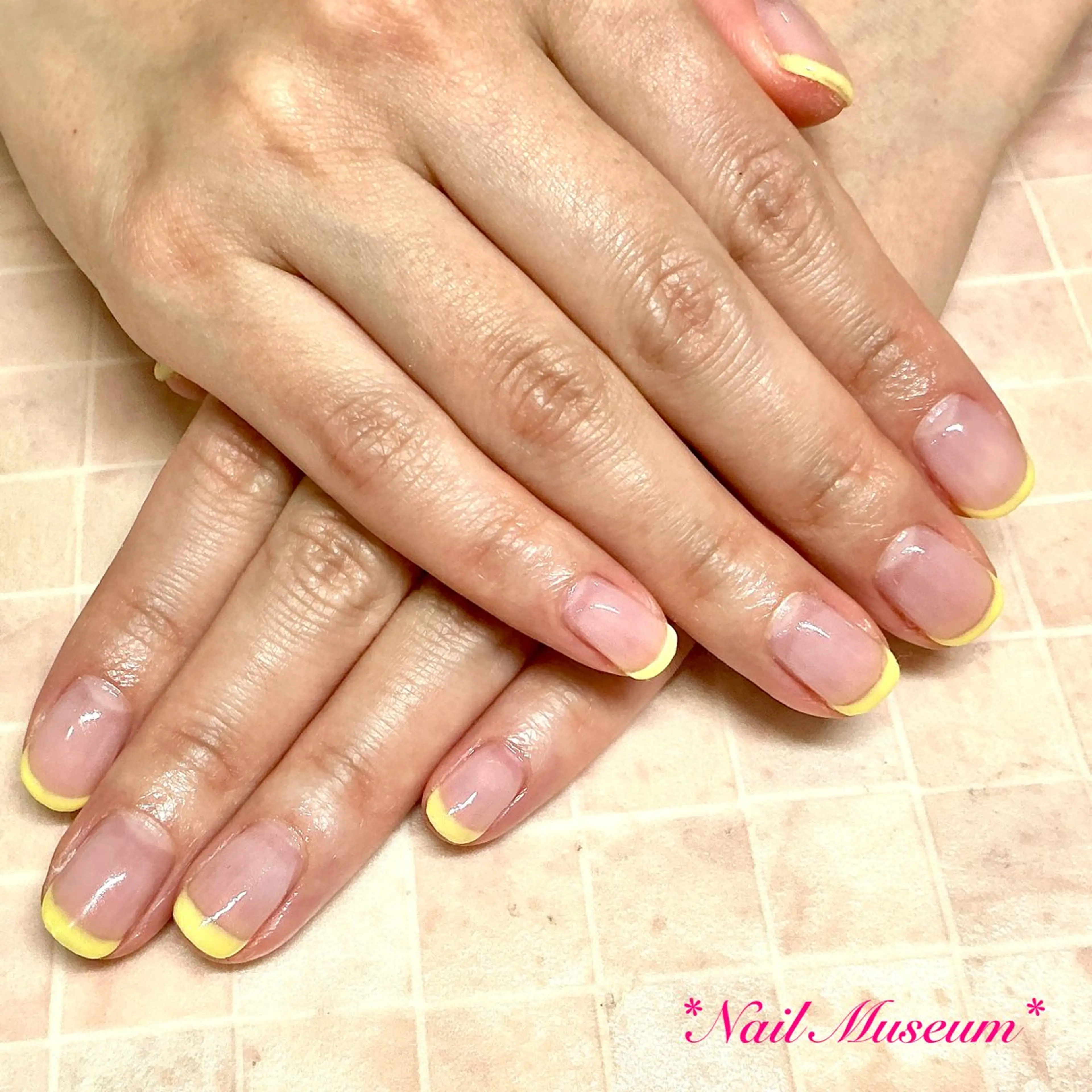 ネイル ブルー クリアネイル フレンチネイル ジェルネイル パラジェル ハンドネイル nailmuseum KAMATARIのネイルデザイン